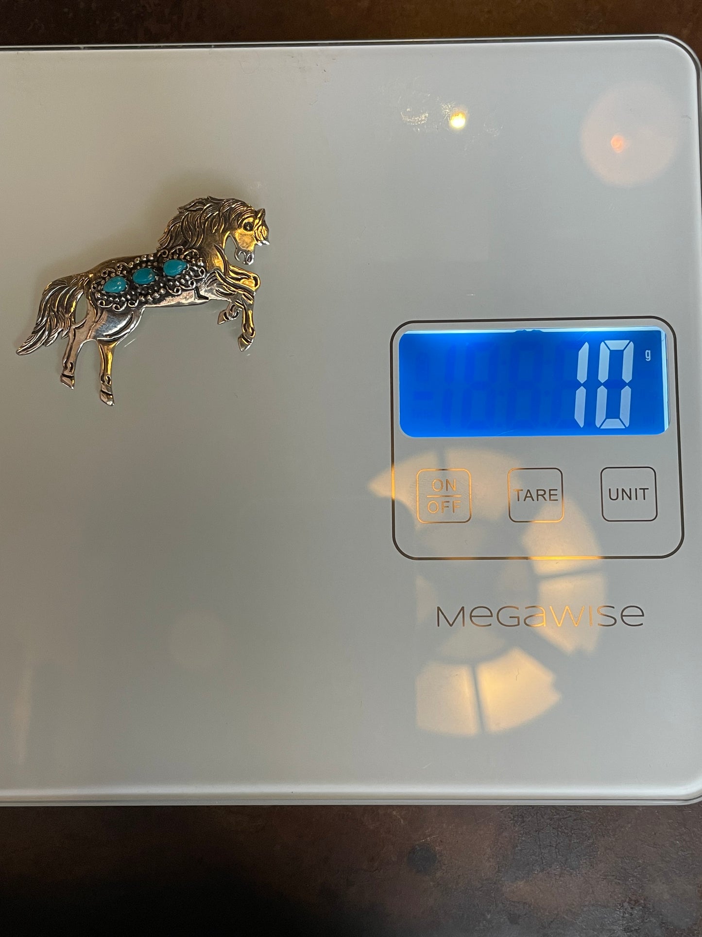 Kingman Turquoise Horse Pendant | 925 Sterling Silver C513