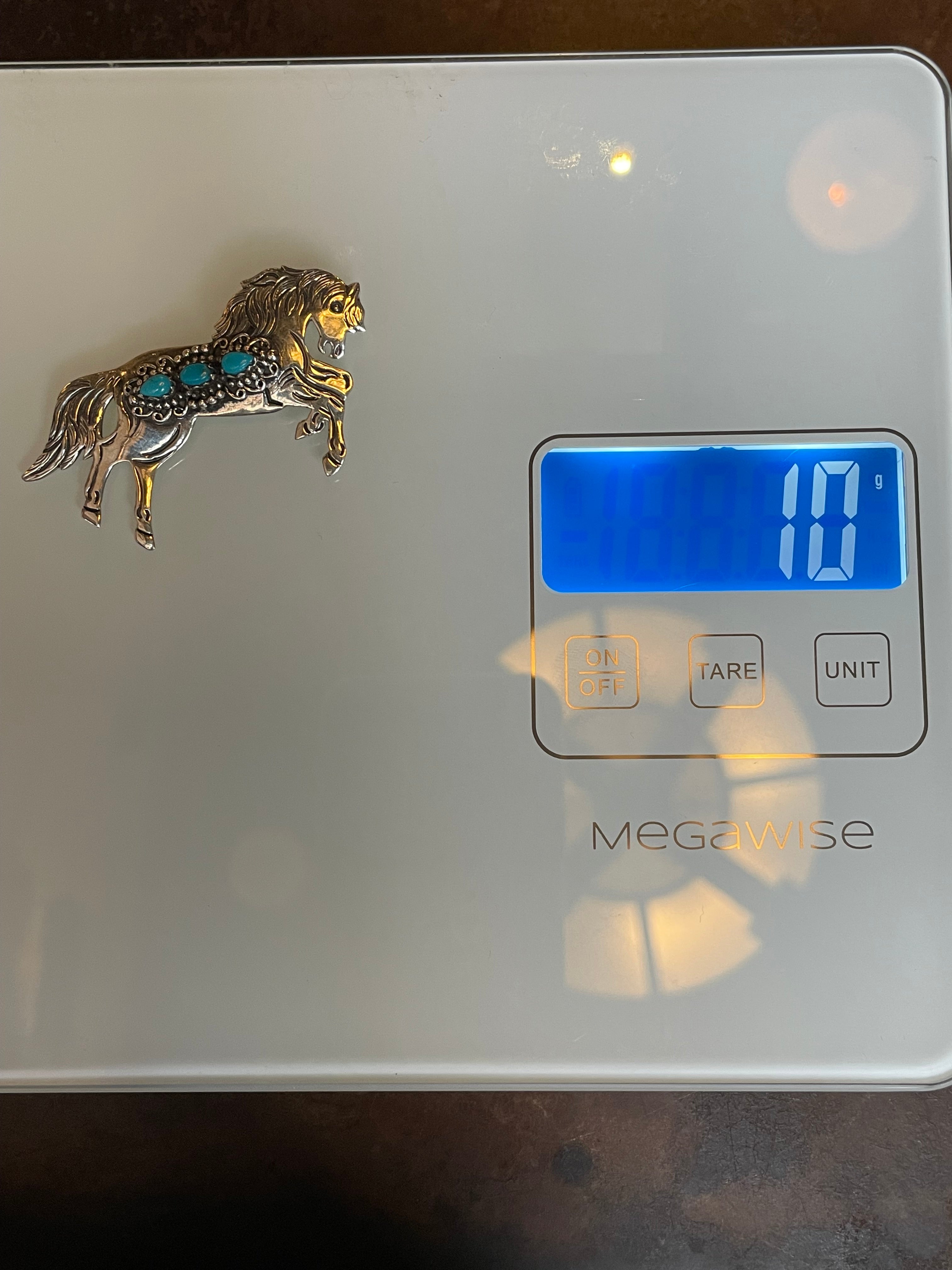 Kingman Turquoise Horse Pendant | 925 Sterling Silver C513