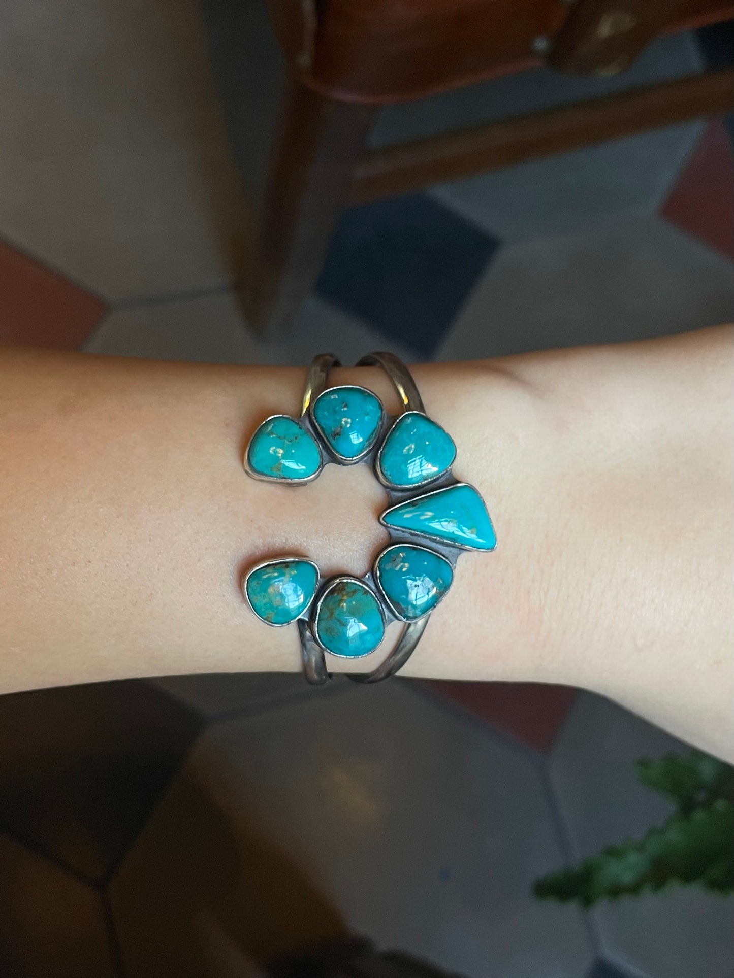 Kingman Turquoise Naja Cuff | 925 Sterling Silver E493