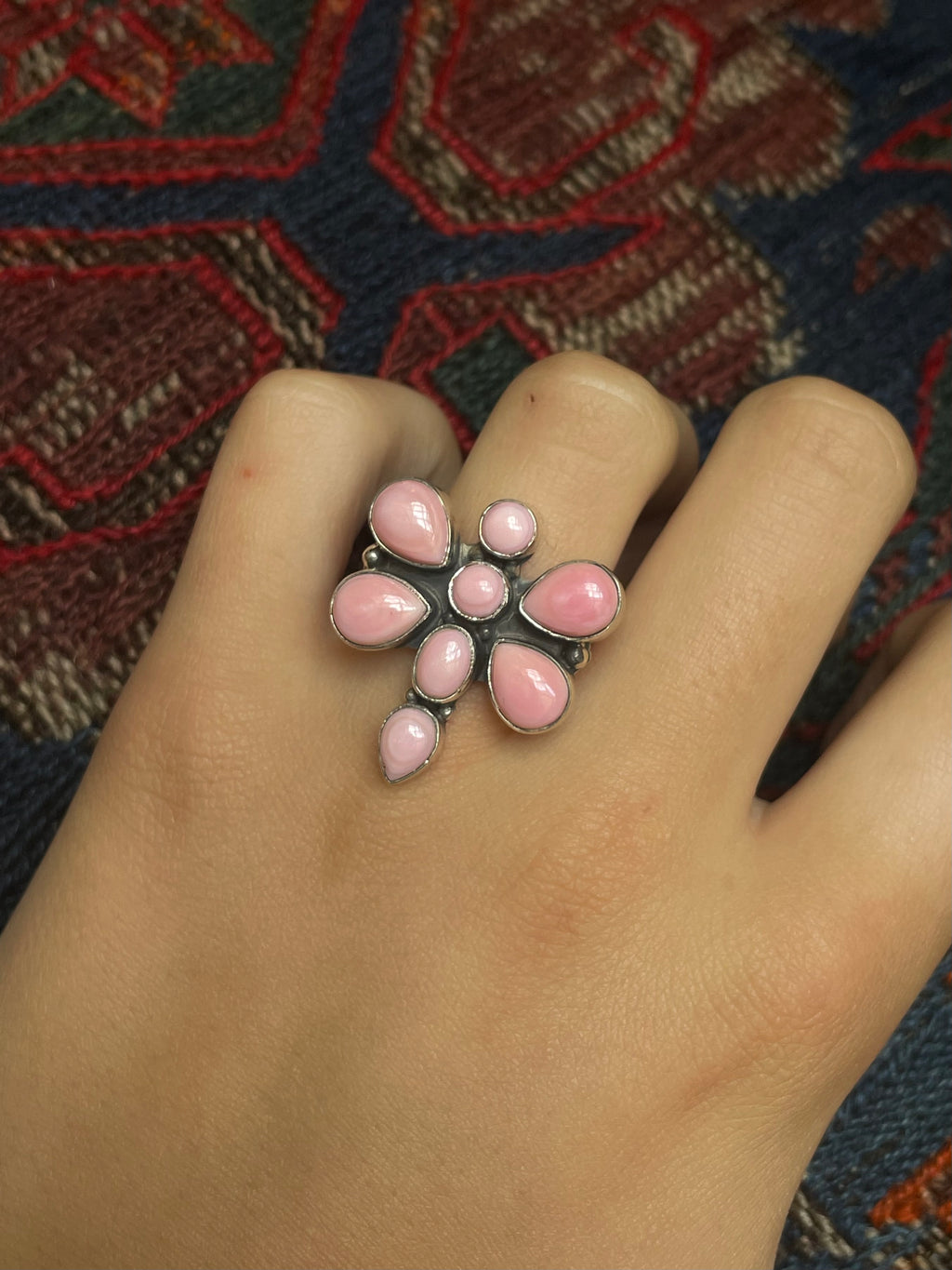 Pink Conch Dragonfly Ring Size 7 | 925 Sterling Silver E998