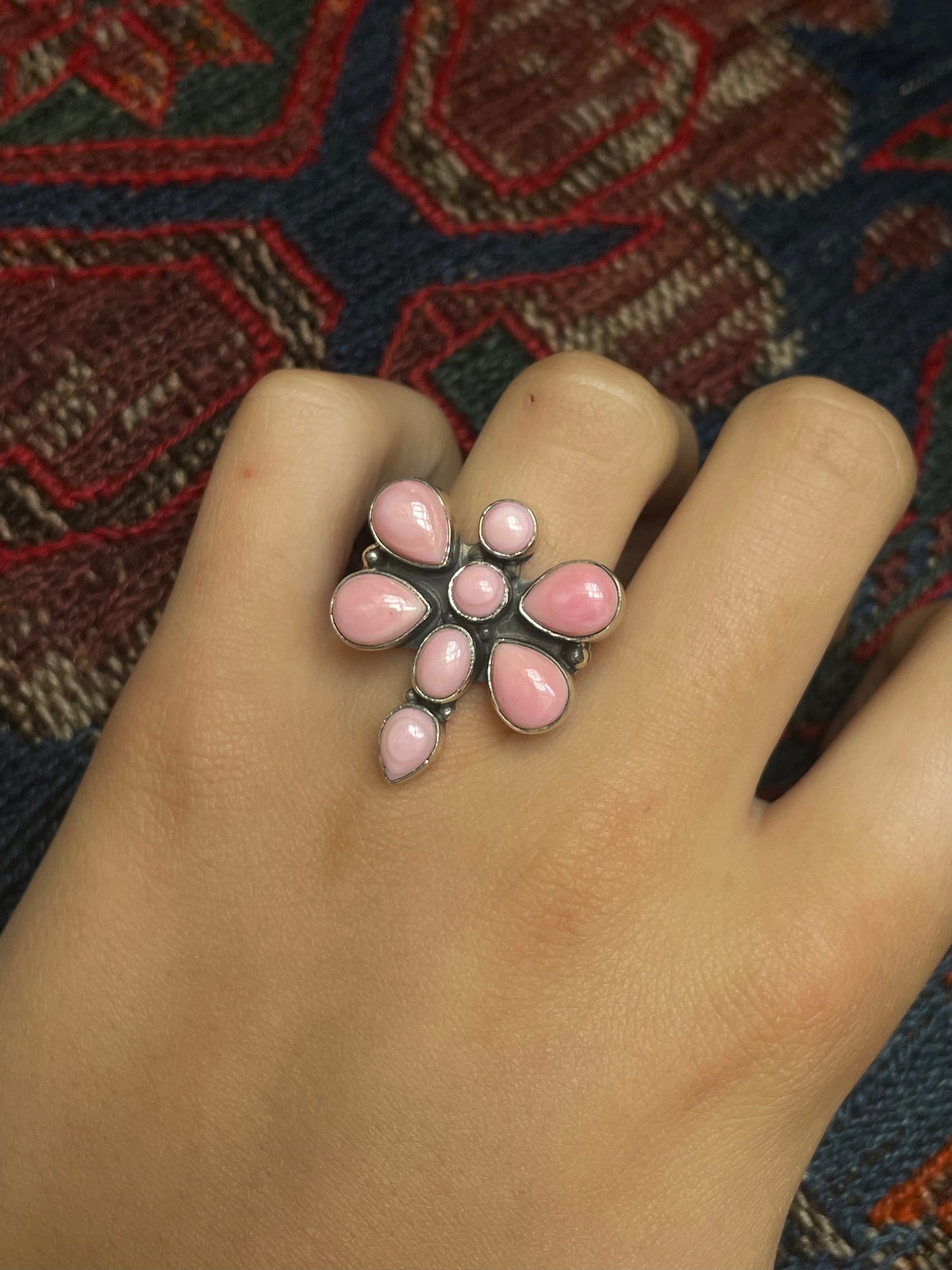 Pink Conch Dragonfly Ring Size 7 | 925 Sterling Silver E998