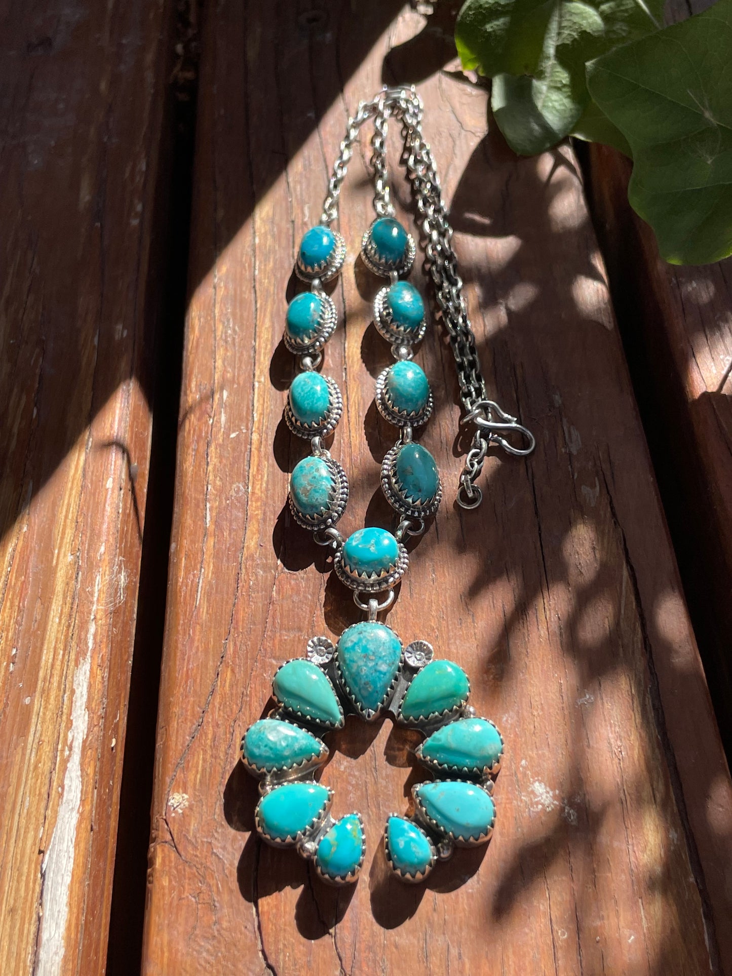 Kingman Turquoise Naja Necklace | Sterling Silver 925 B876