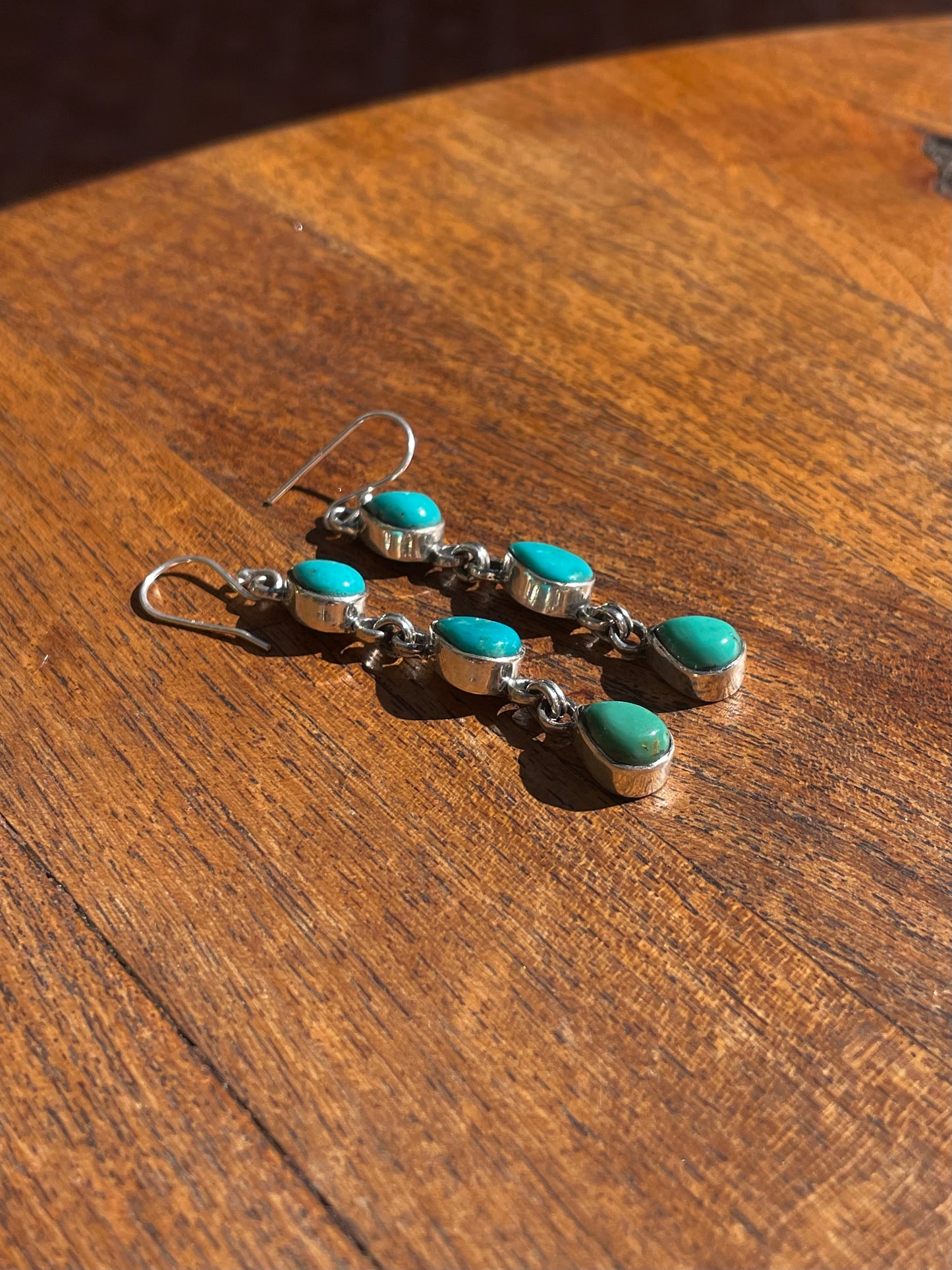 Kingman Turquoise Drop Dangle Earrings | 925 Sterling Silver C828