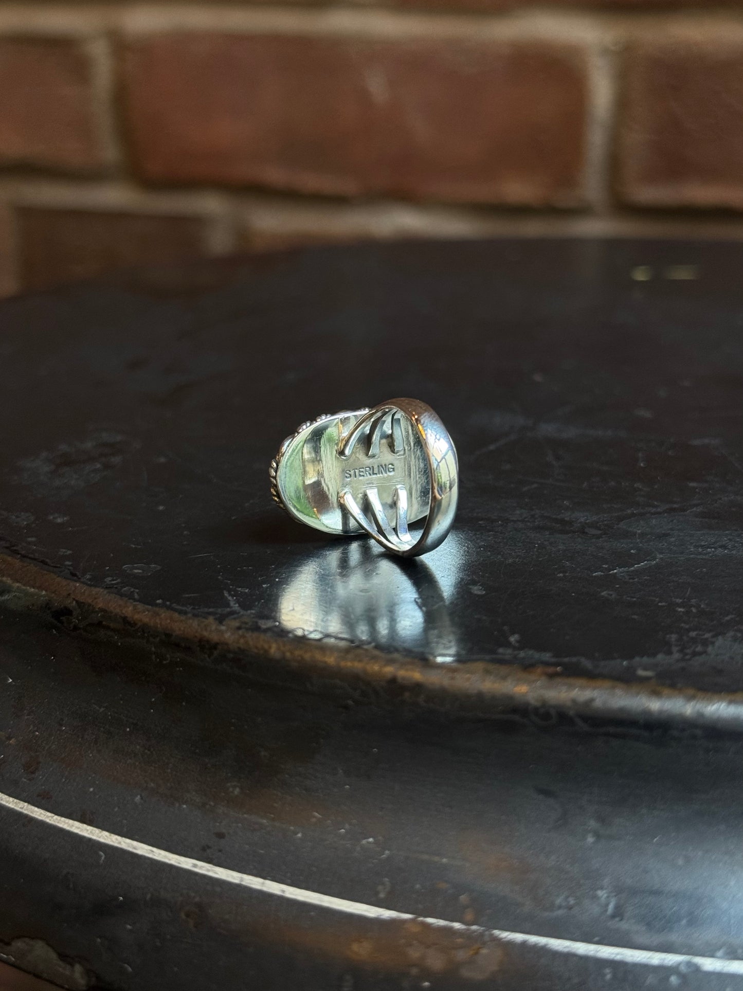 Turquoise Oval Ring | Sterling Silver | Size 6 | C144
