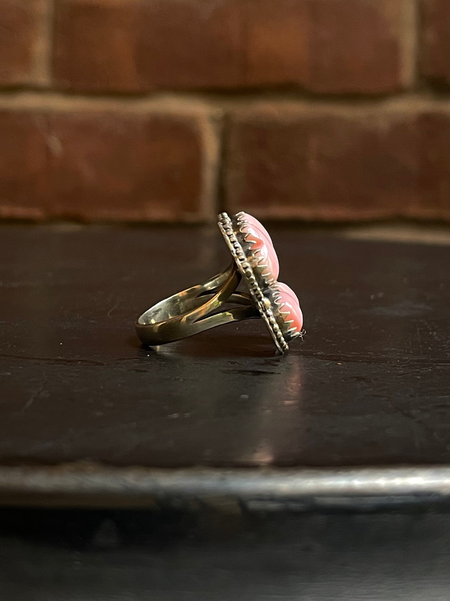 Pink Conch Butterfly Heart Ring Size 7 | 925 Sterling Silver E990