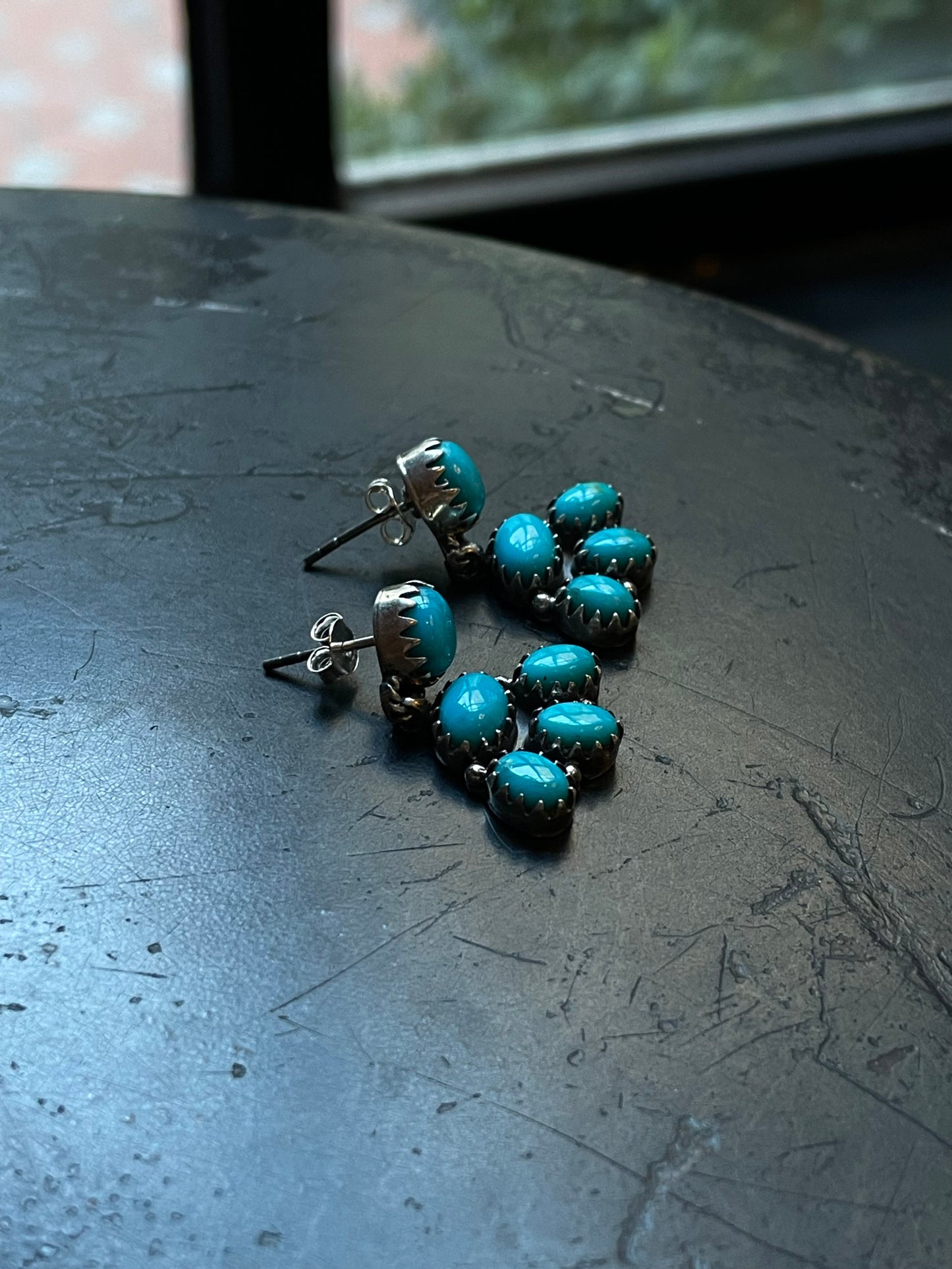 Kingman Turquoise Drop Earrings | 925 Sterling Silver E398