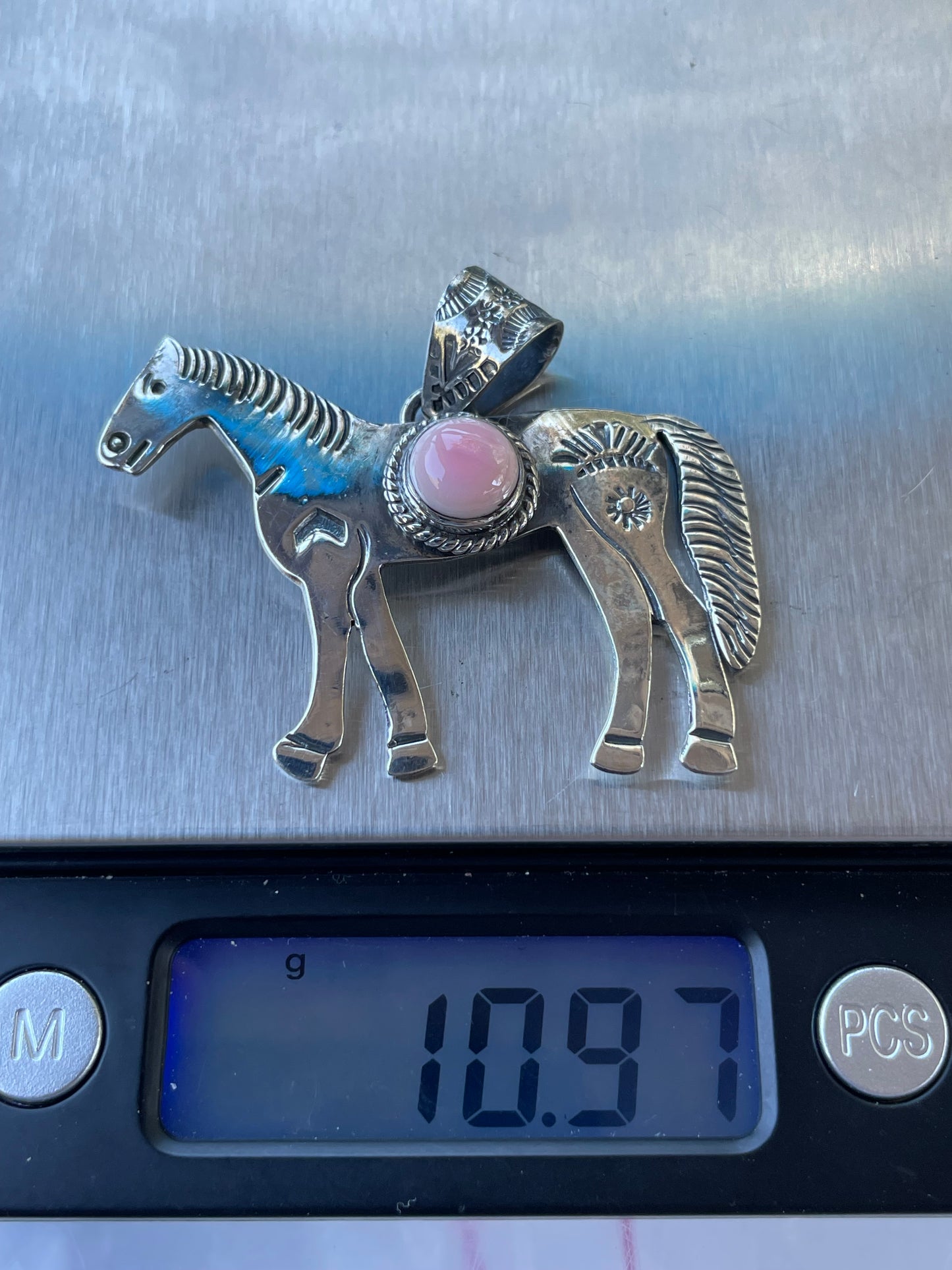 Pink Horse Conch Pendant | 925 Sterling Silver B913