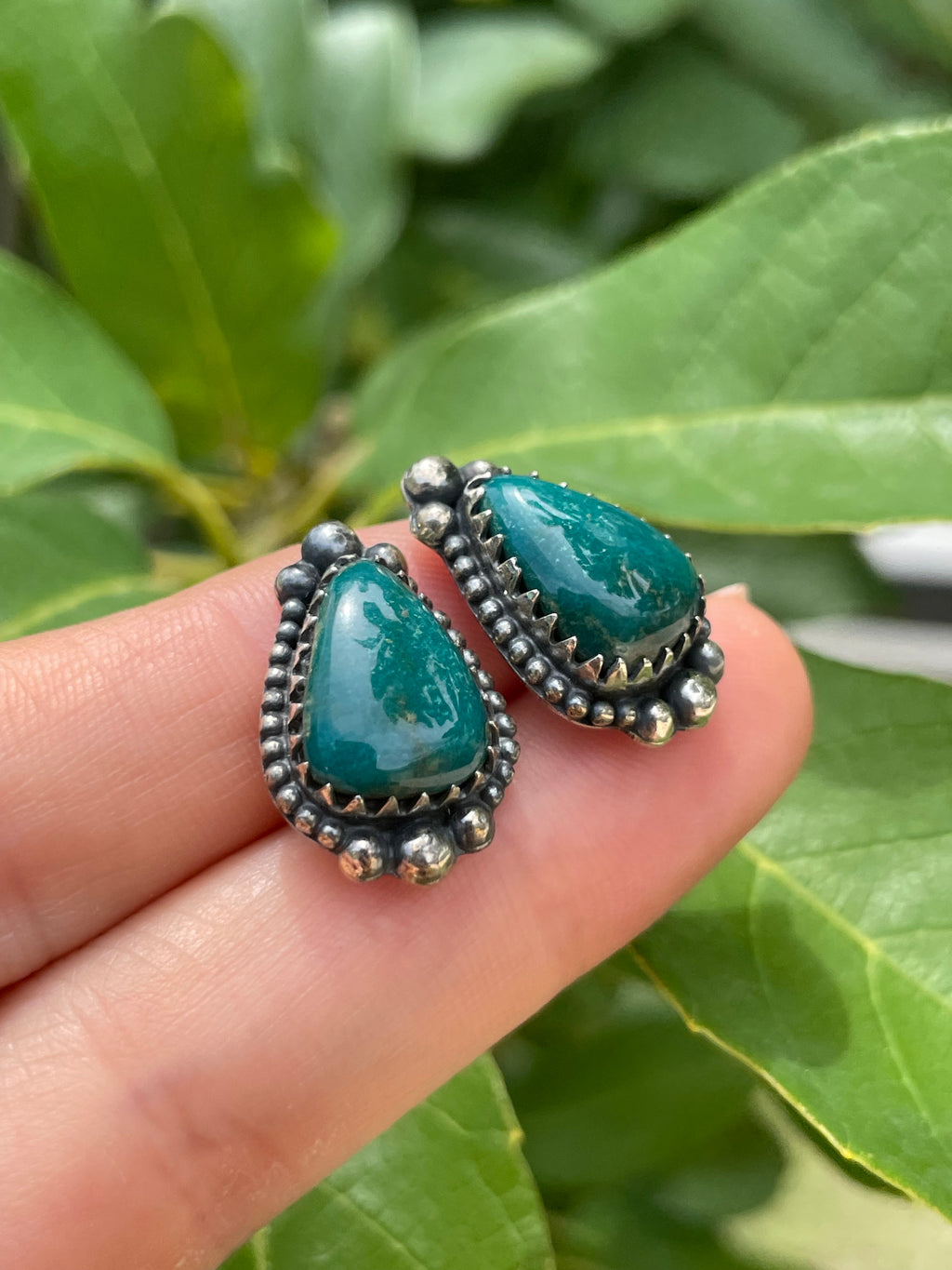 Kingman Turquoise Stud Earrings | 925 Sterling Silver D187