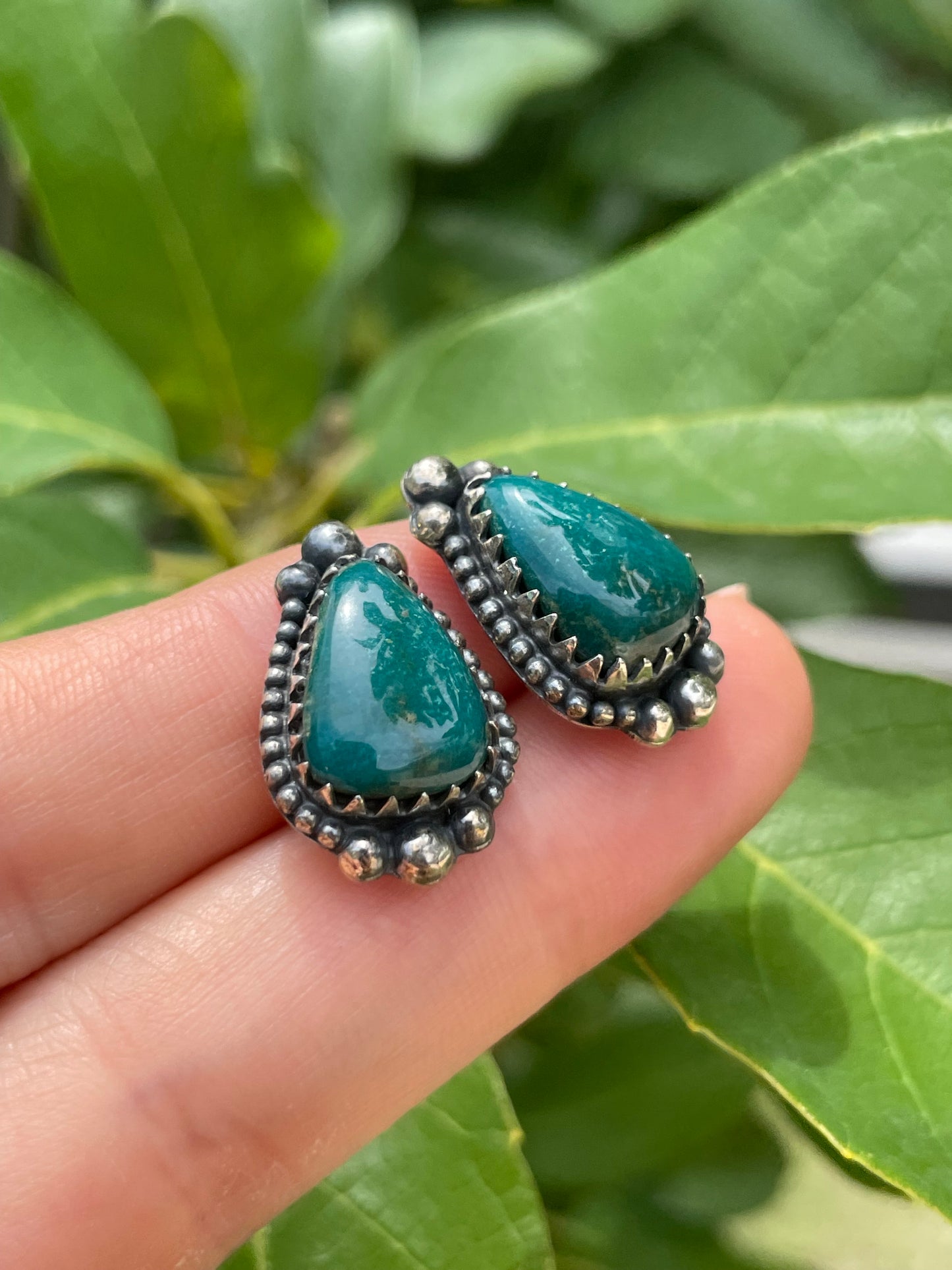 Kingman Turquoise Stud Earrings | 925 Sterling Silver D187