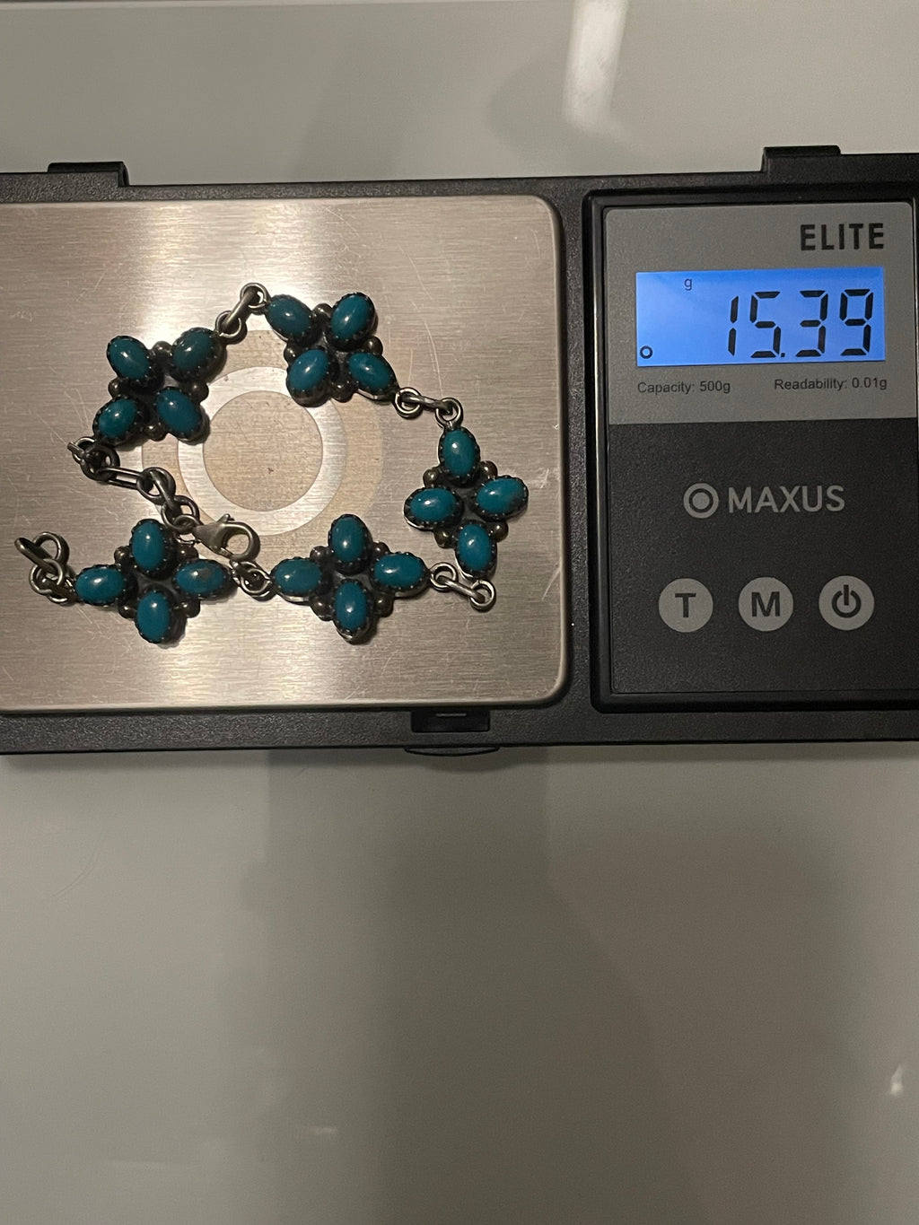 Turquoise Cluster Link Bracelet | 925 Sterling Silver G416