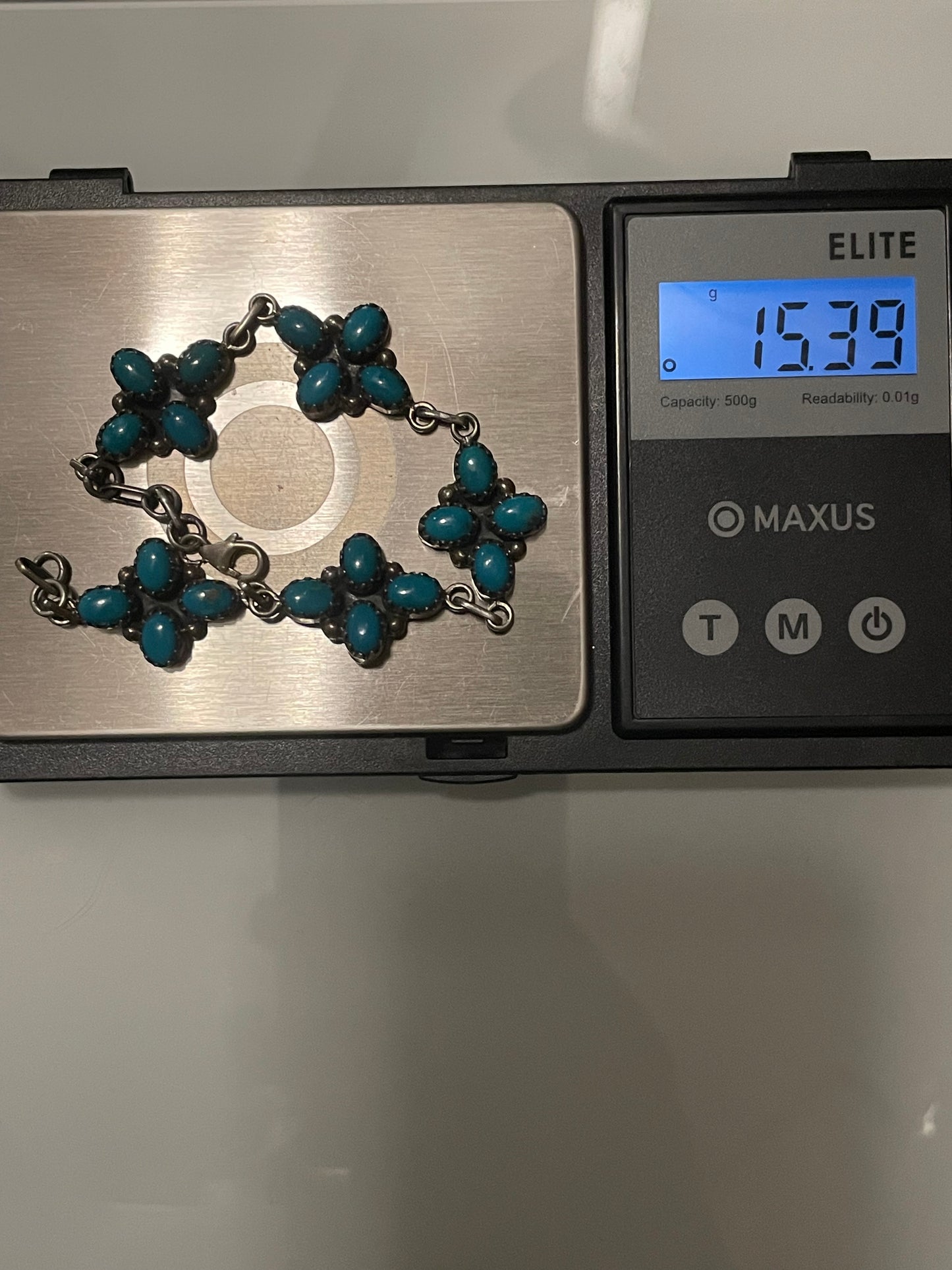 Turquoise Cluster Link Bracelet | 925 Sterling Silver G416