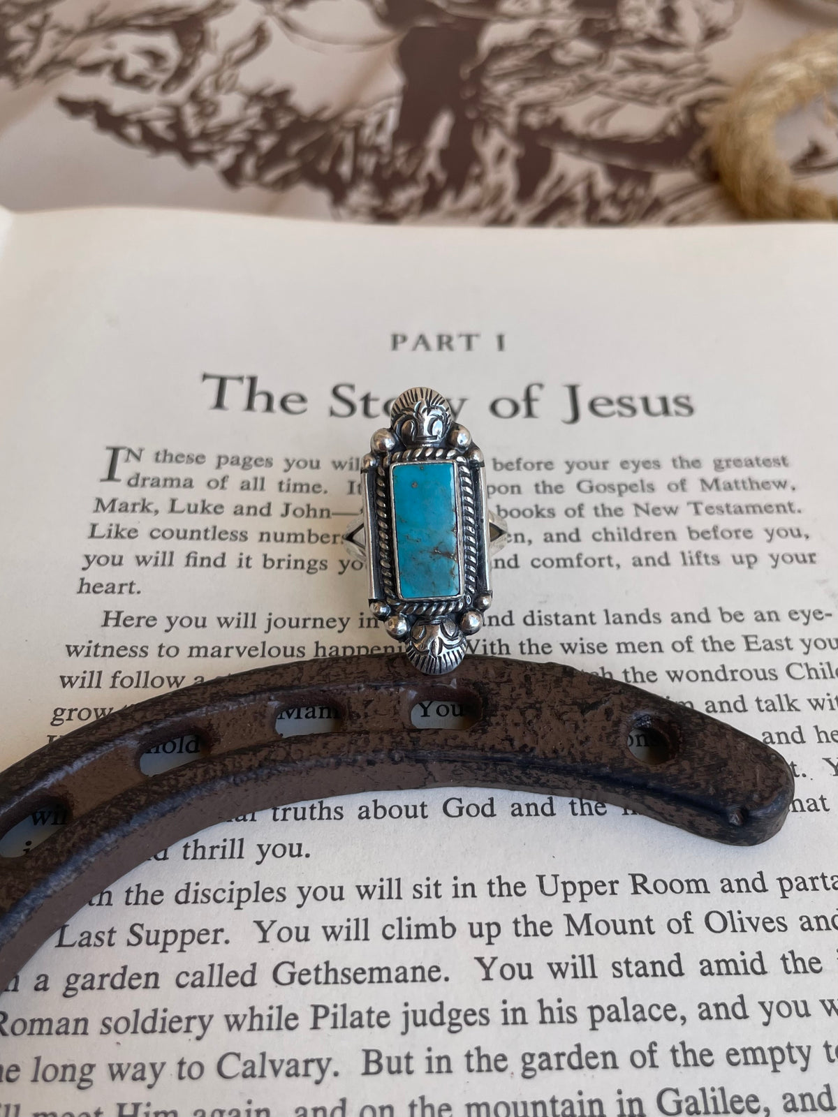 Turquoise Rectangle Ring | 925 Sterling Silver Size 9 G806