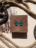 Turquoise Paw Print Dangle Earrings | 925 Sterling Silver G708