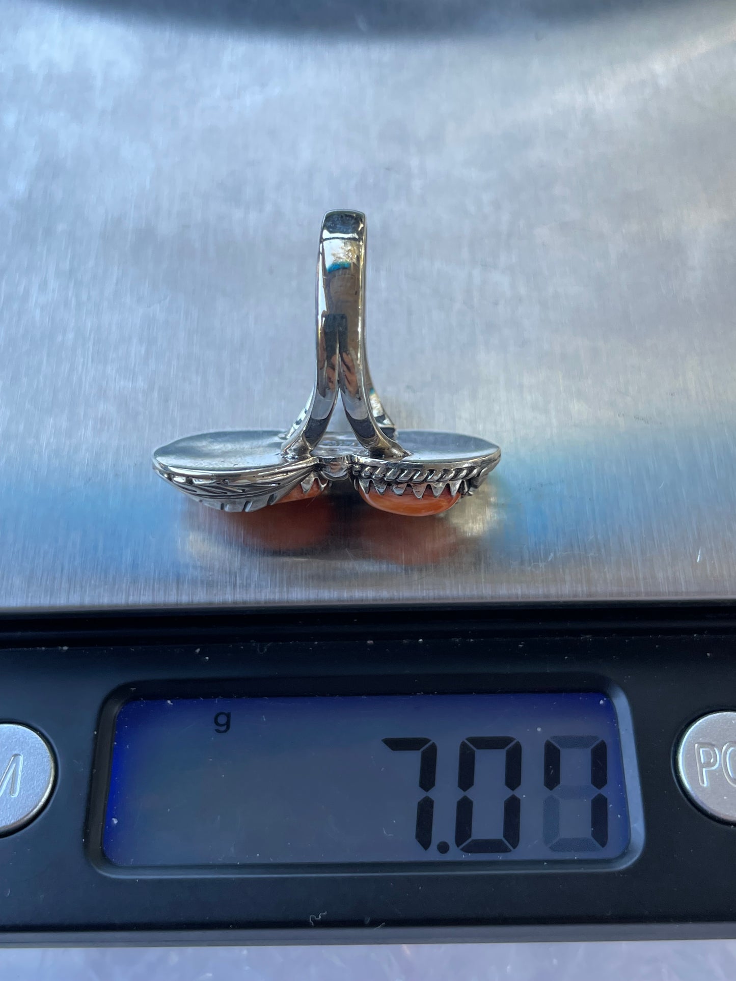 Spiny Oyster Feather Ring Size 6.5 | 925 Sterling Silver B933