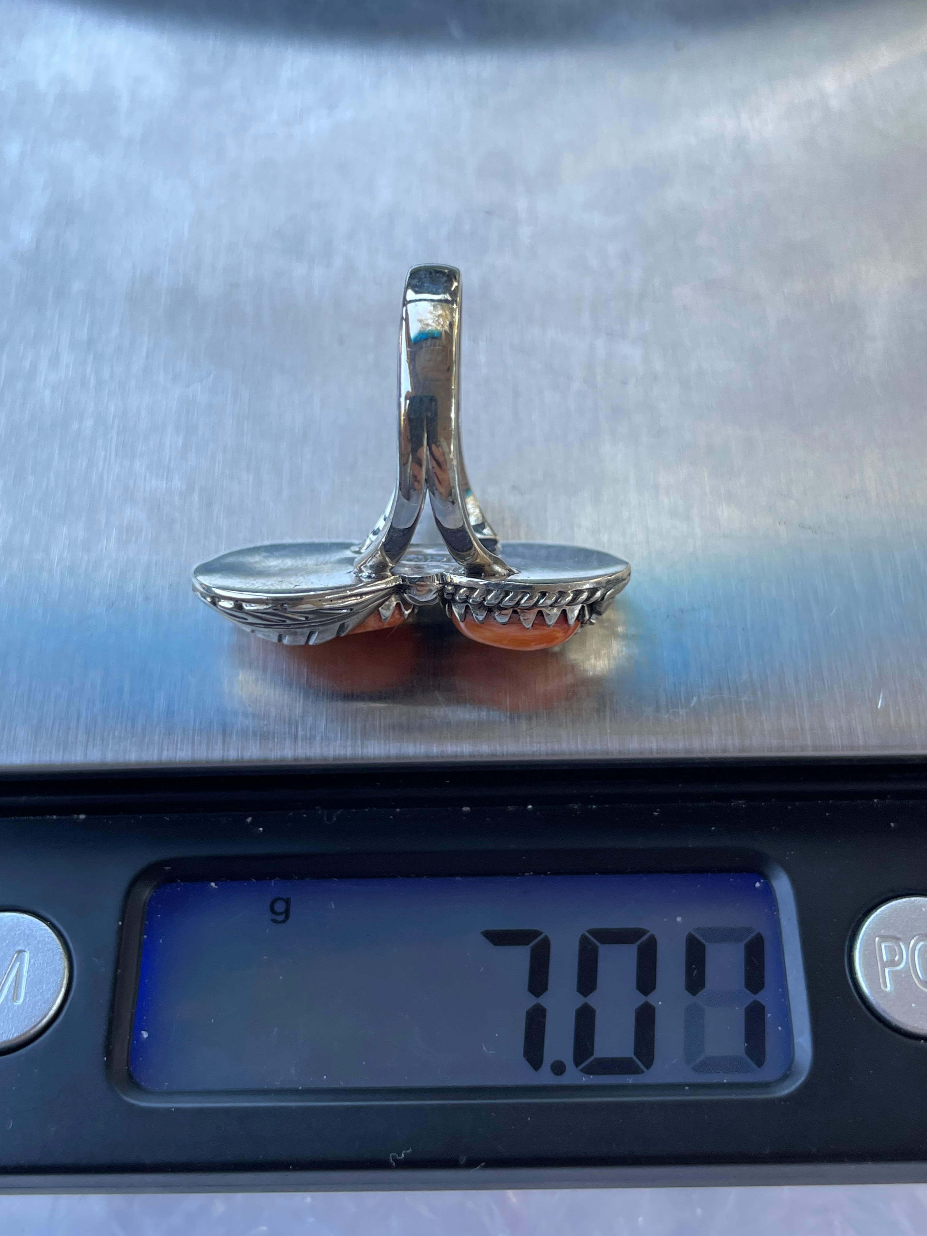 Spiny Oyster Feather Ring Size 6.5 | 925 Sterling Silver B933