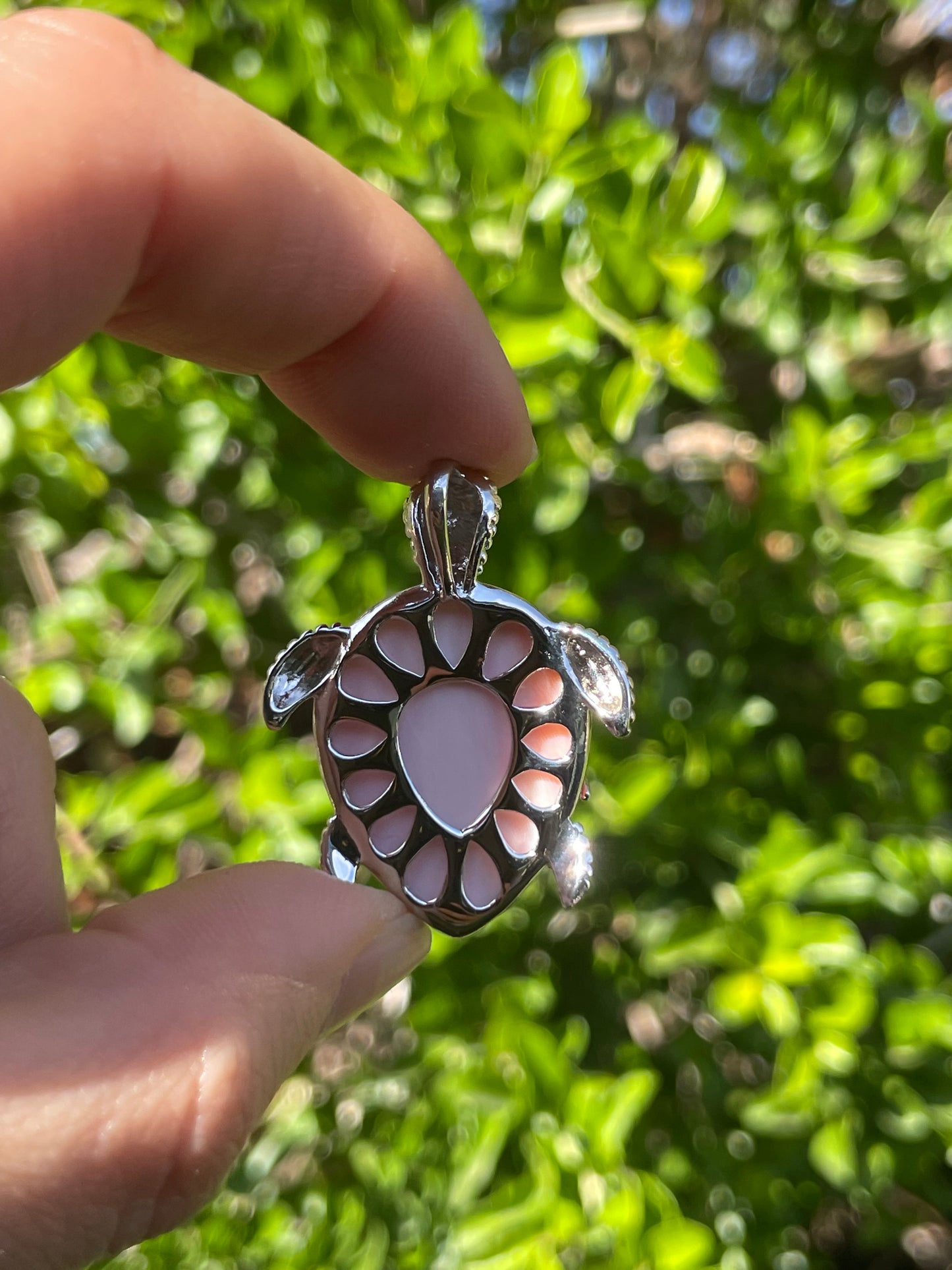 Pink Conch Turtle Pendant | 925 Sterling Silver B597