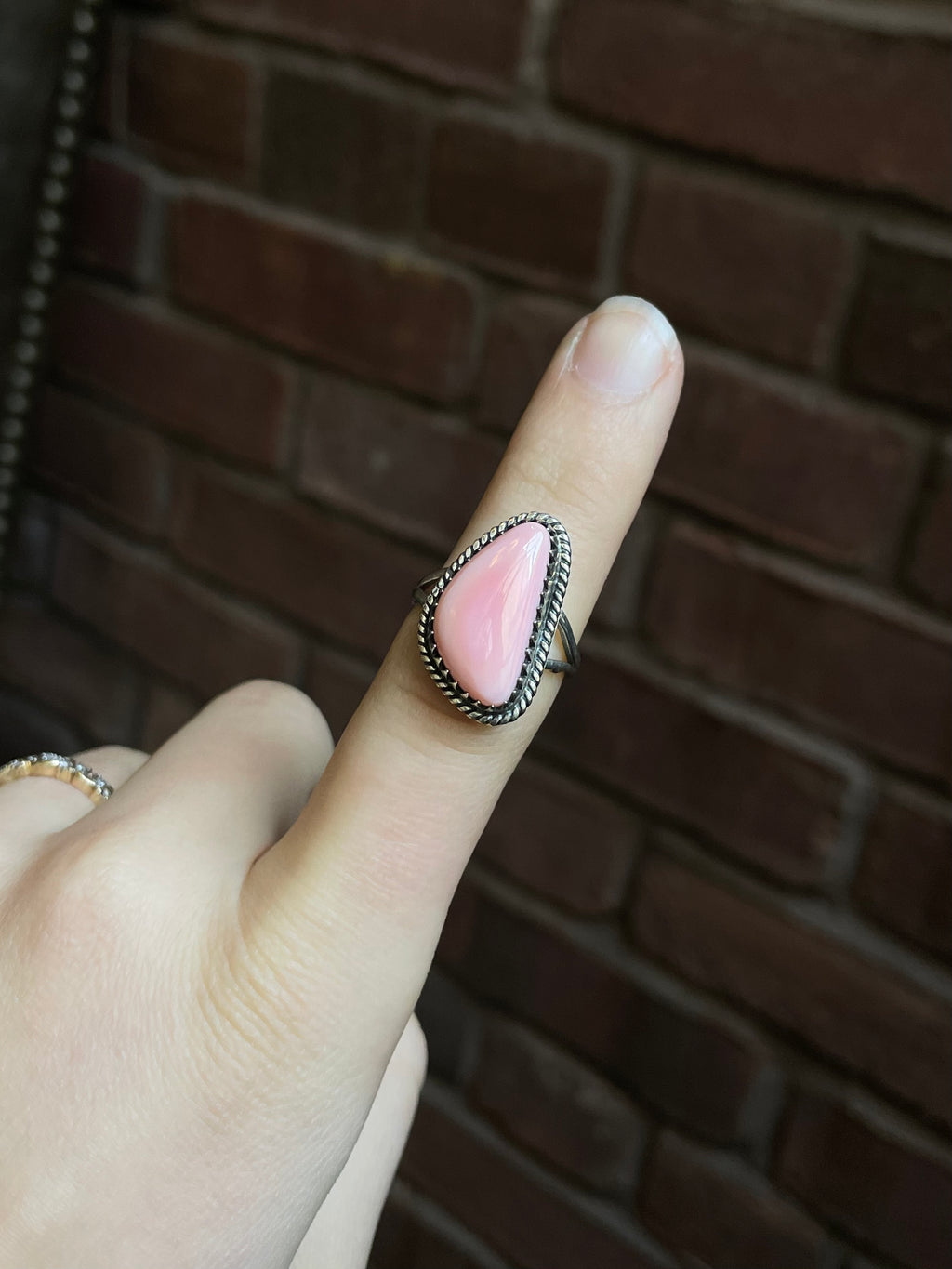 Pink Conch Ring Size 8 | 925 Sterling Silver Southwest E169