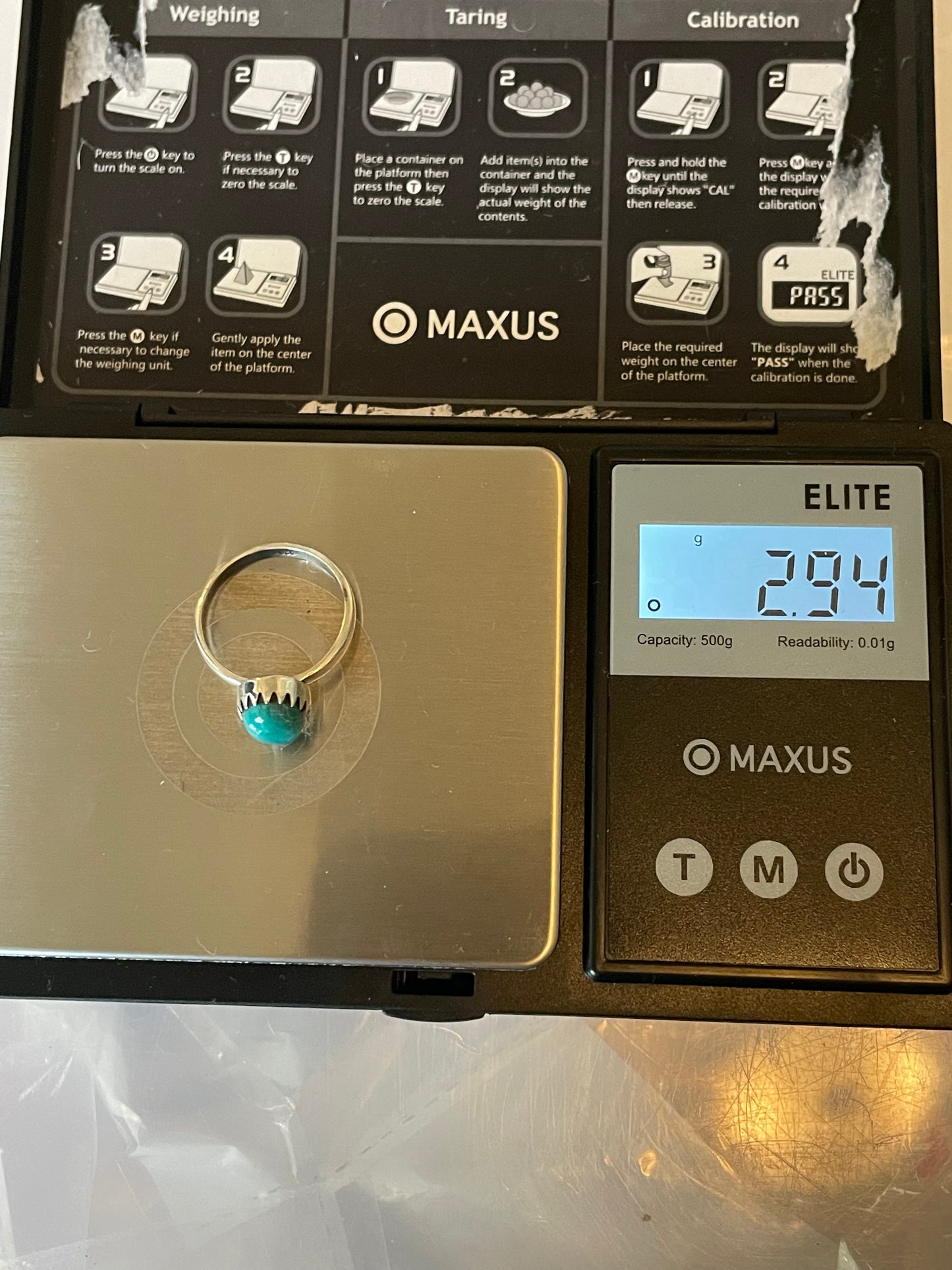 Turquoise Oval Ring | 925 Sterling Silver Size 7 E437