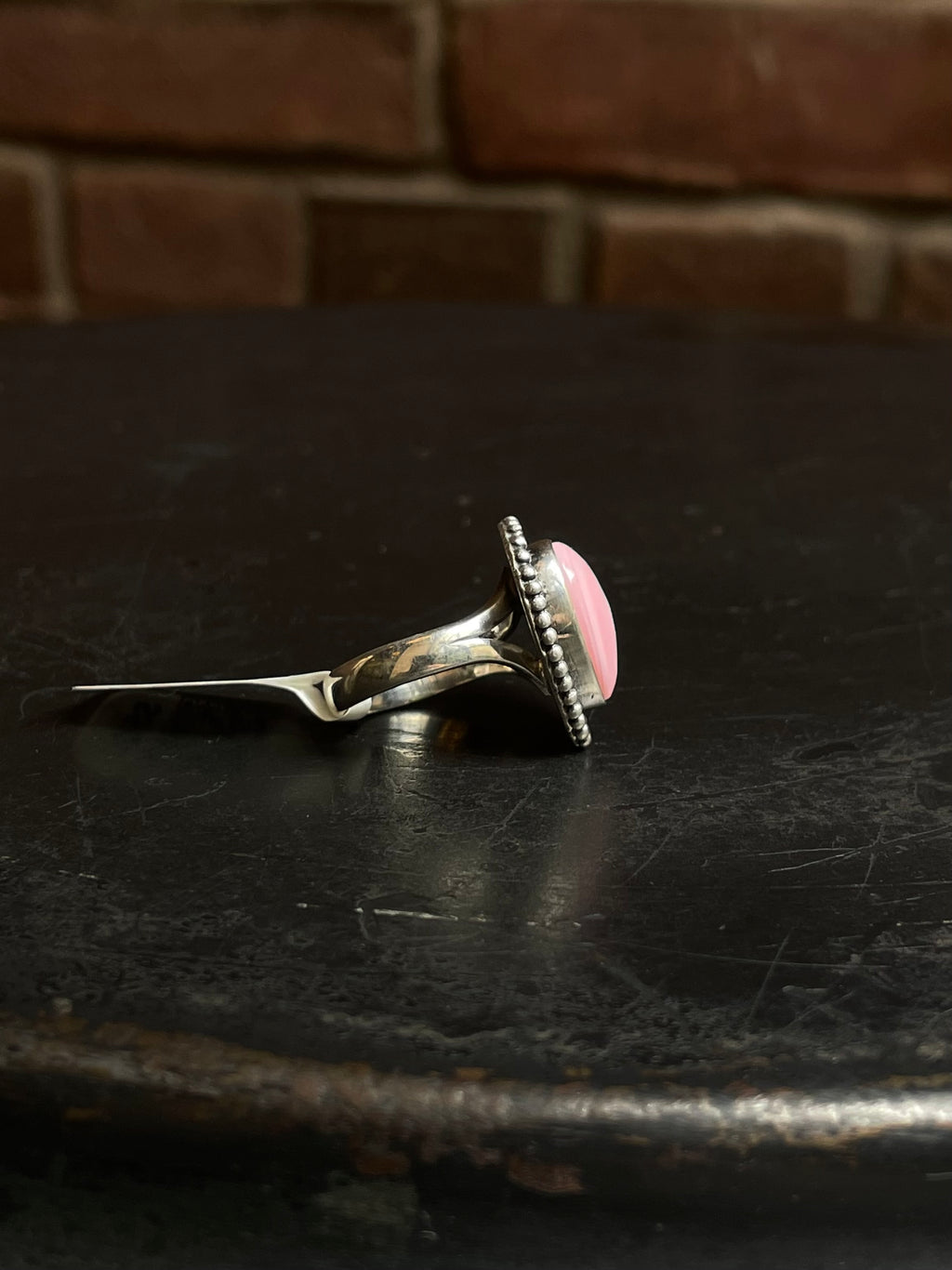 Heart-Shaped Pink Conch Ring | Sterling Silver | Size 6 | A356