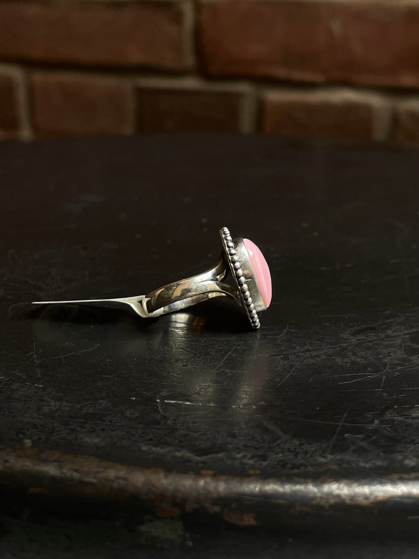 Heart-Shaped Pink Conch Ring | Sterling Silver | Size 6 | A356