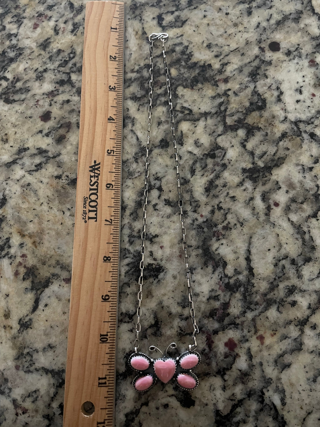 Pink Conch Butterfly Heart Necklace | 925 Sterling Silver E360