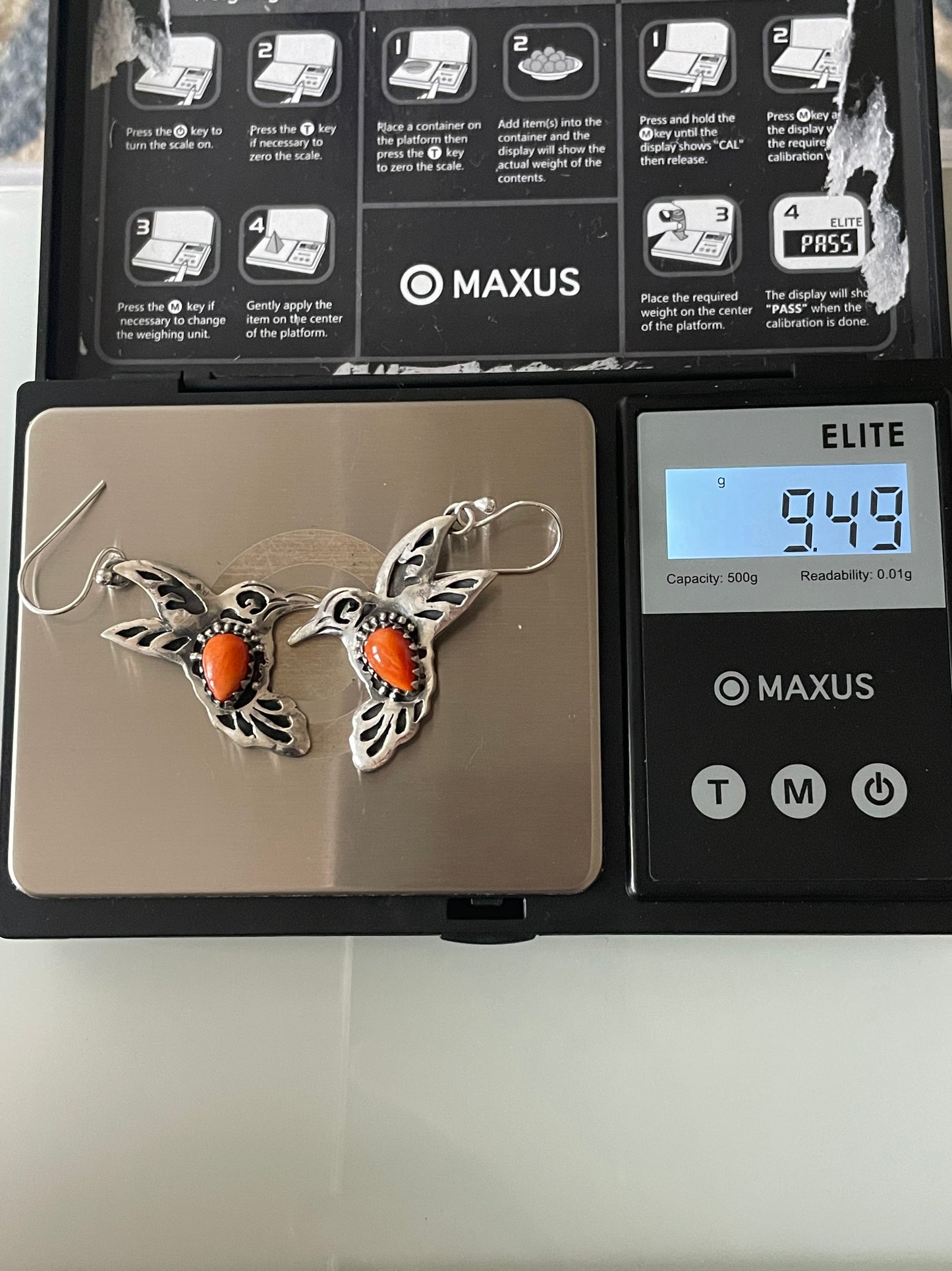 Spiny Oyster Hummingbird Hook Earrings | Sterling Silver E643