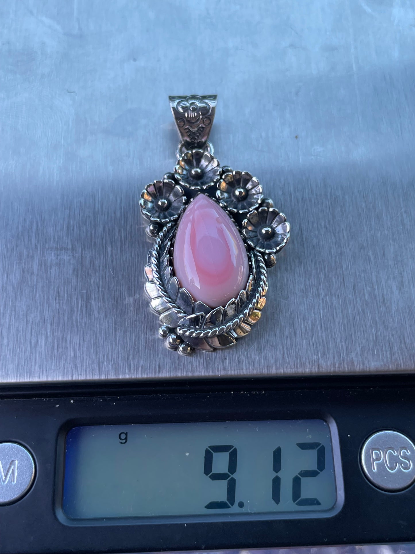 Pink Conch Floral Pendant | Sterling Silver 925 B458
