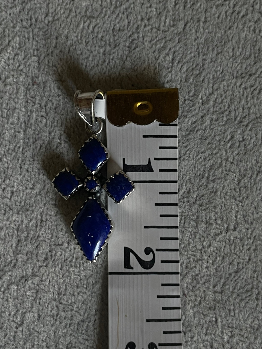 Lapis Lazuli Cross Pendant | 925 Sterling Silver D249