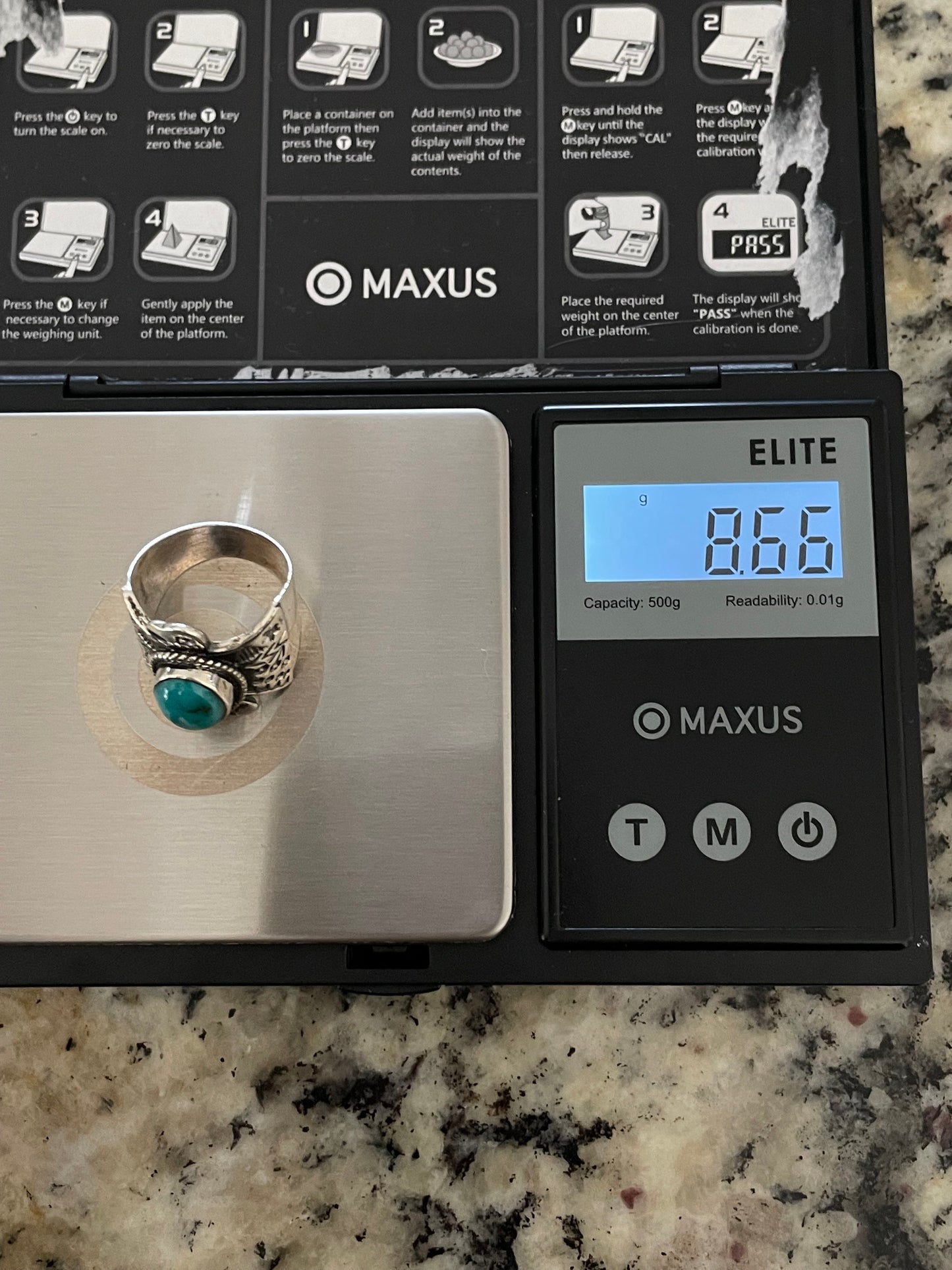 Kingman Turquoise Thunderbird Ring | 925 Sterling Silver | Size 6.5 E306