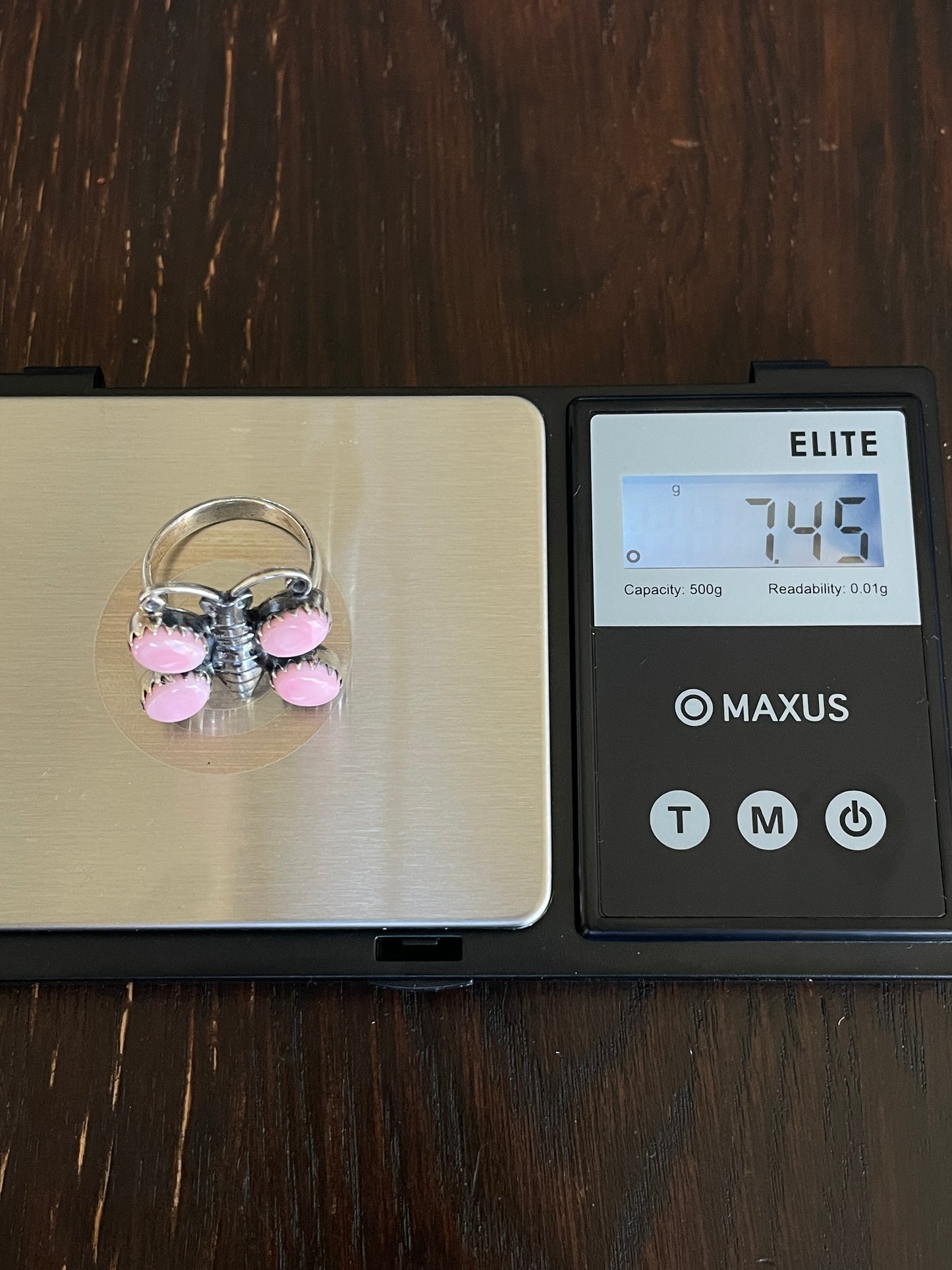 Pink Conch Butterfly Ring Size 8 | Sterling Silver E909