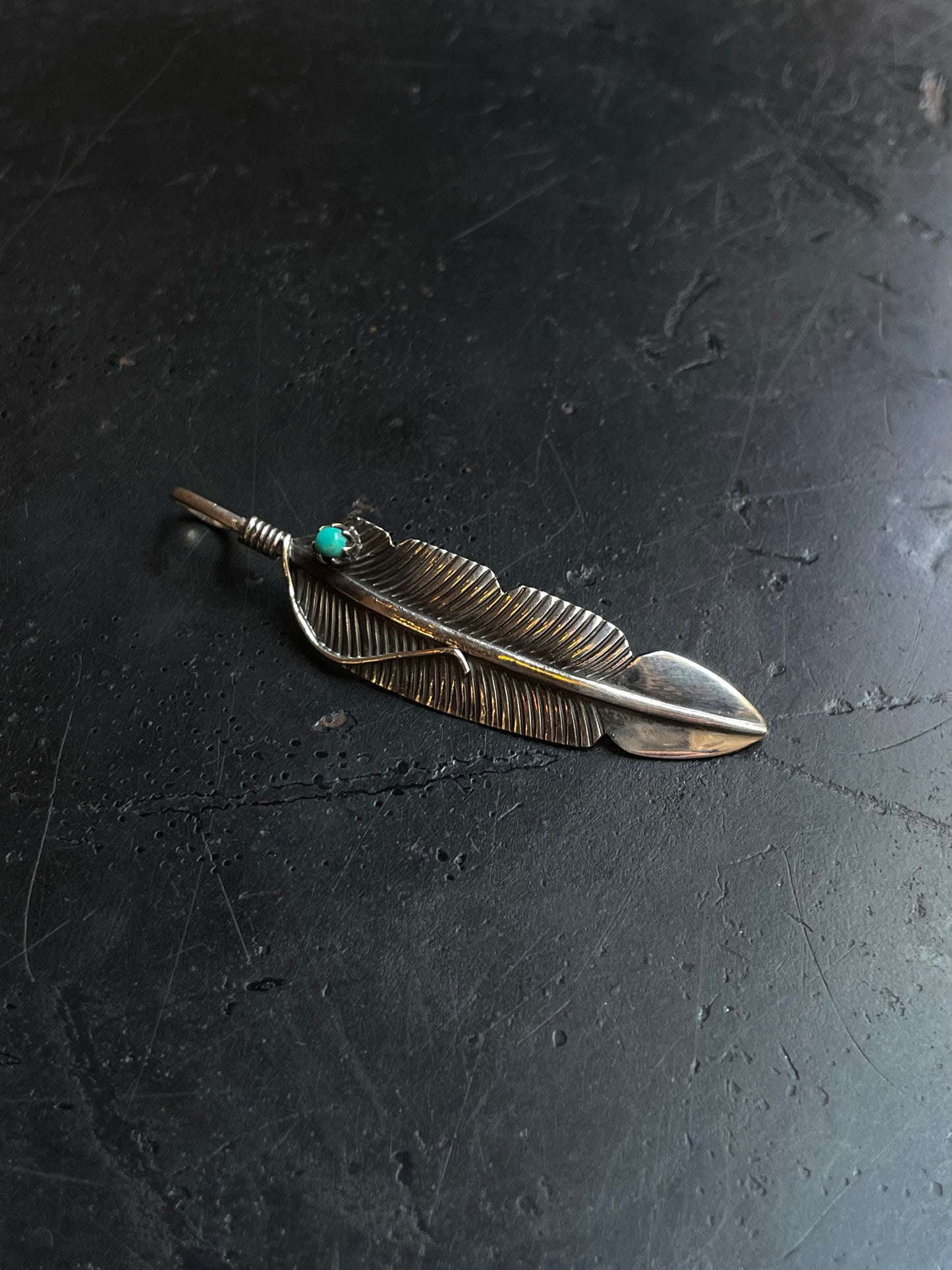 Turquoise Feather Pendant | 925 Sterling Silver E242