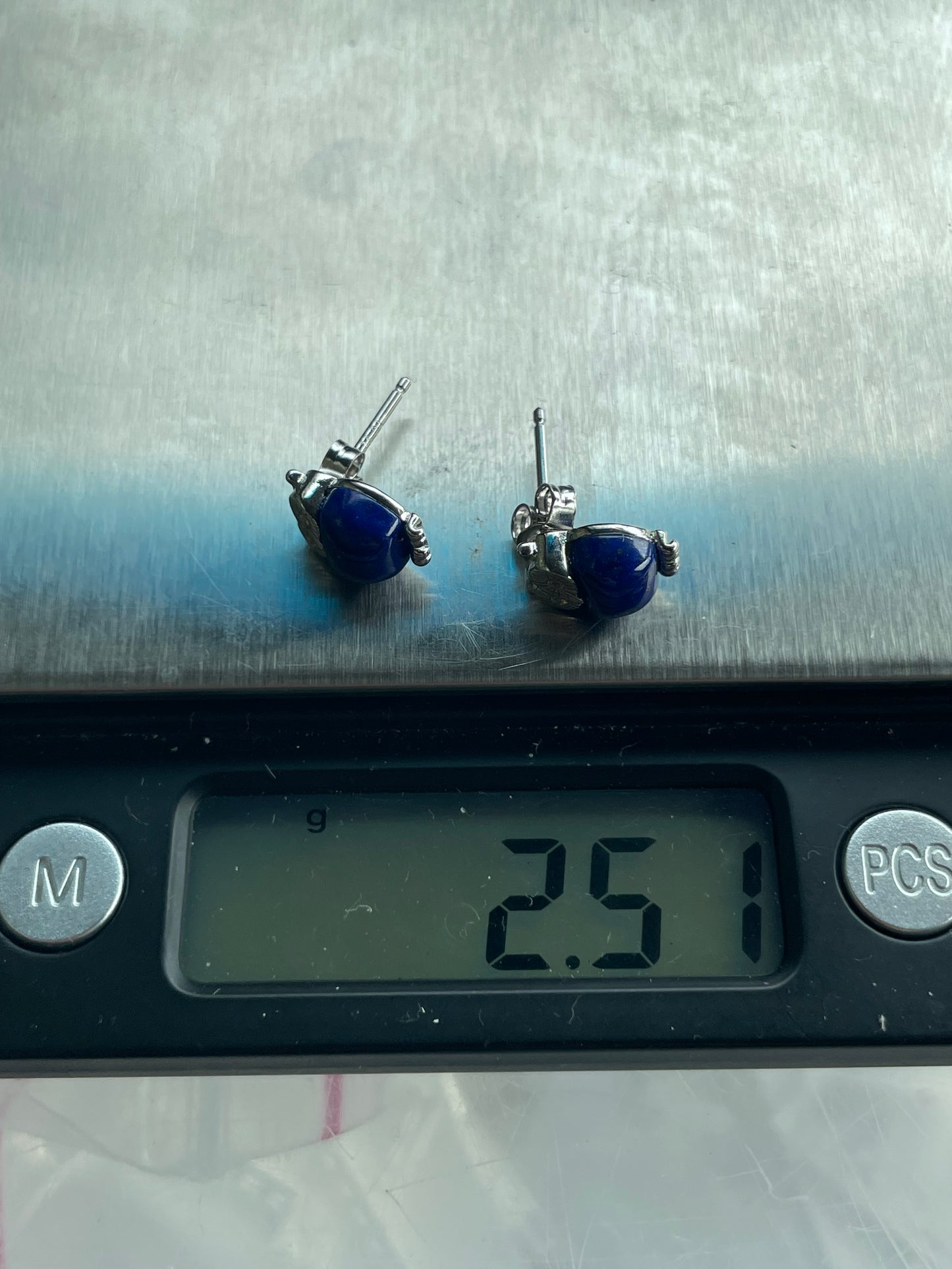 Lapis Flower Stud Earrings | 925 Sterling Silver B612