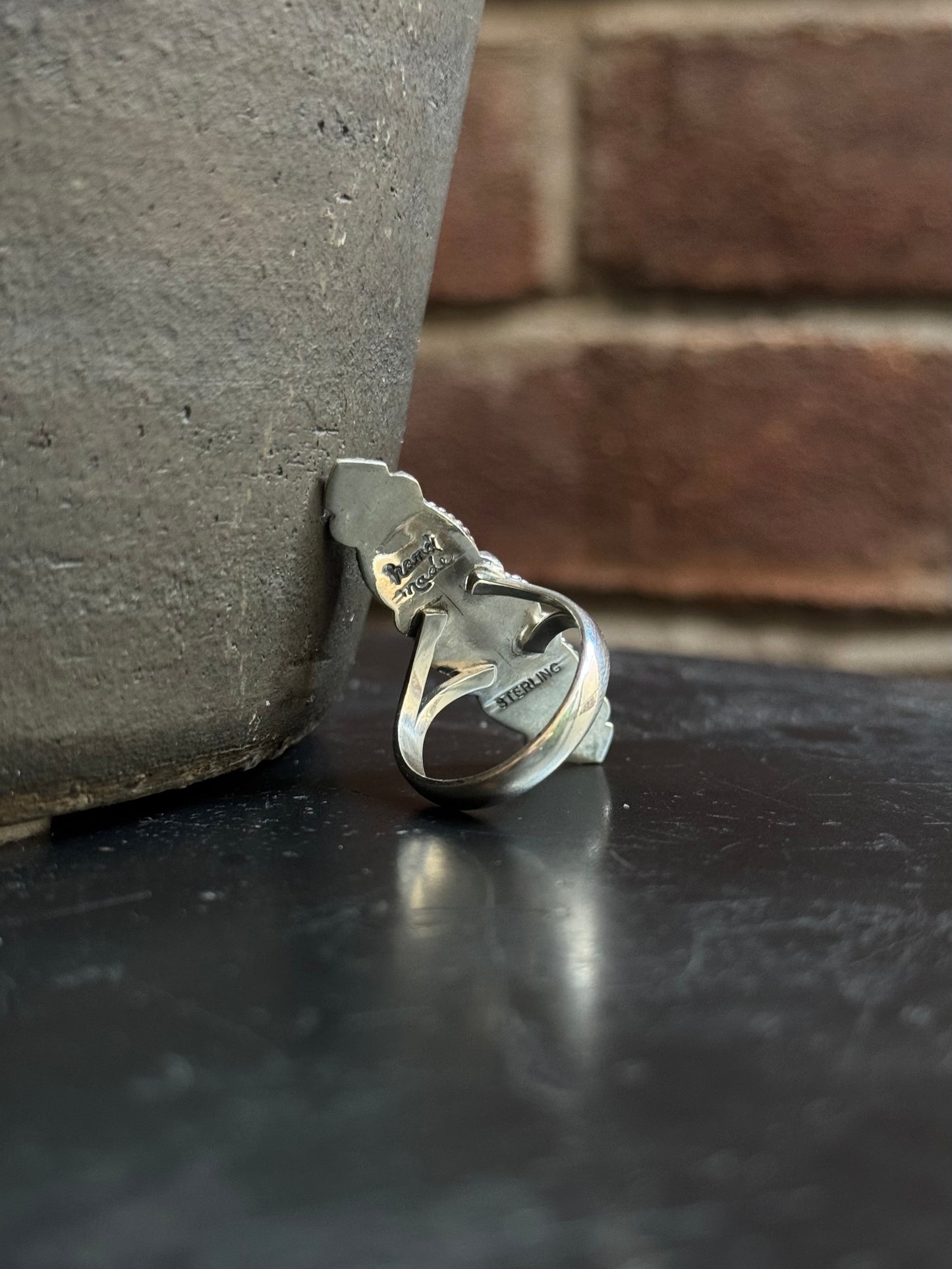 Turquoise Triple Stone Ring | 925 Sterling Silver | Size 9 C311