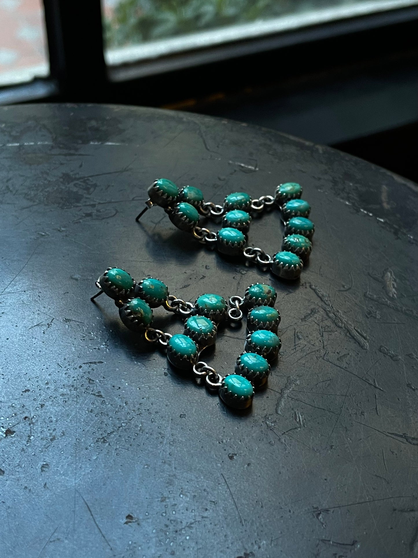 Kingman Turquoise Chandelier Earrings | 925 Sterling Silver E393