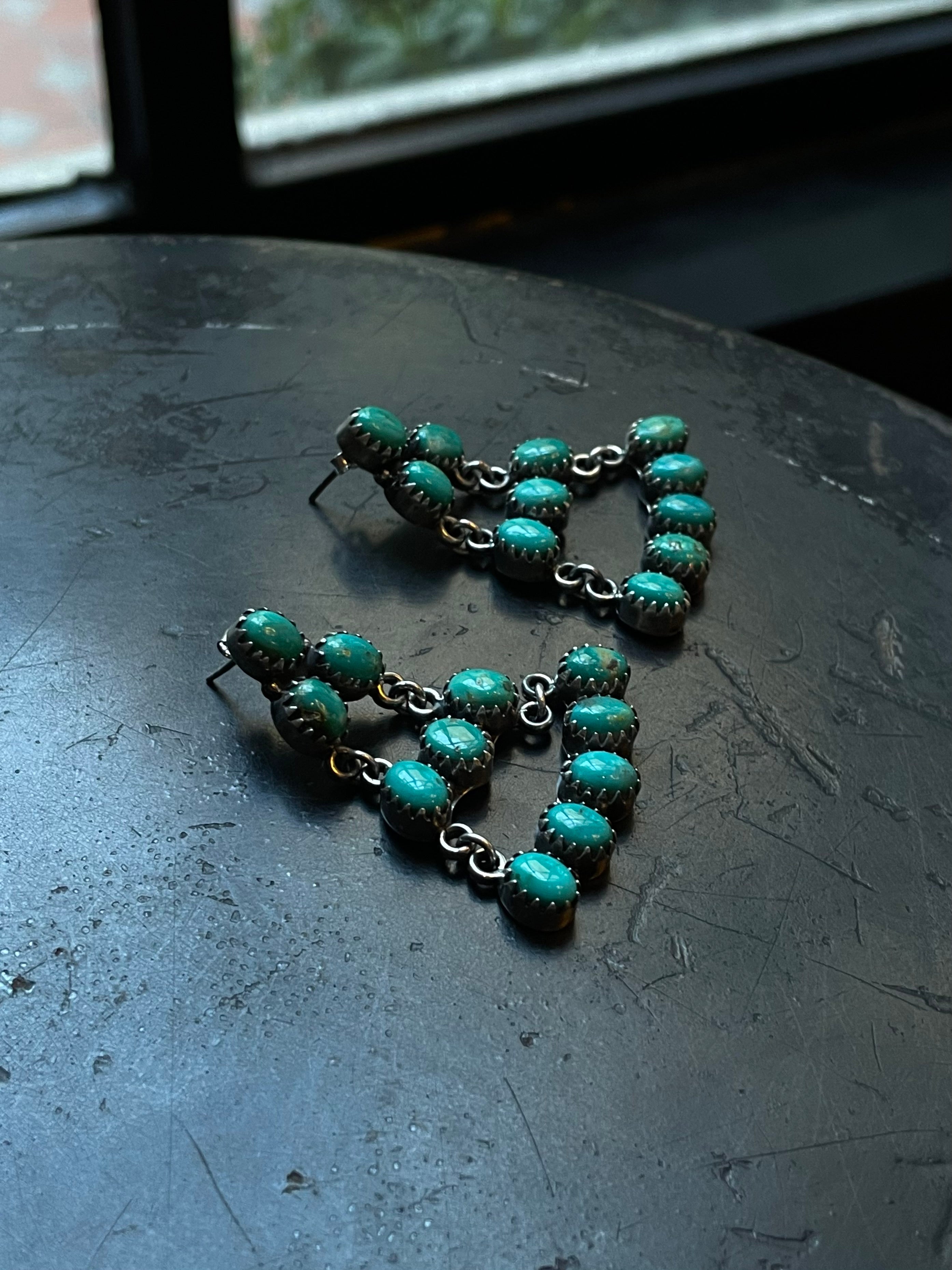 Kingman Turquoise Chandelier Earrings | 925 Sterling Silver E393