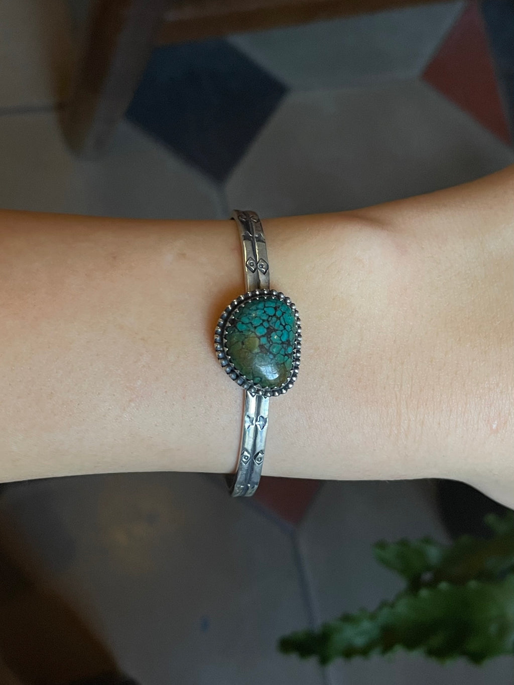 Turquoise Adjustable Cuff | Sterling Silver | A781