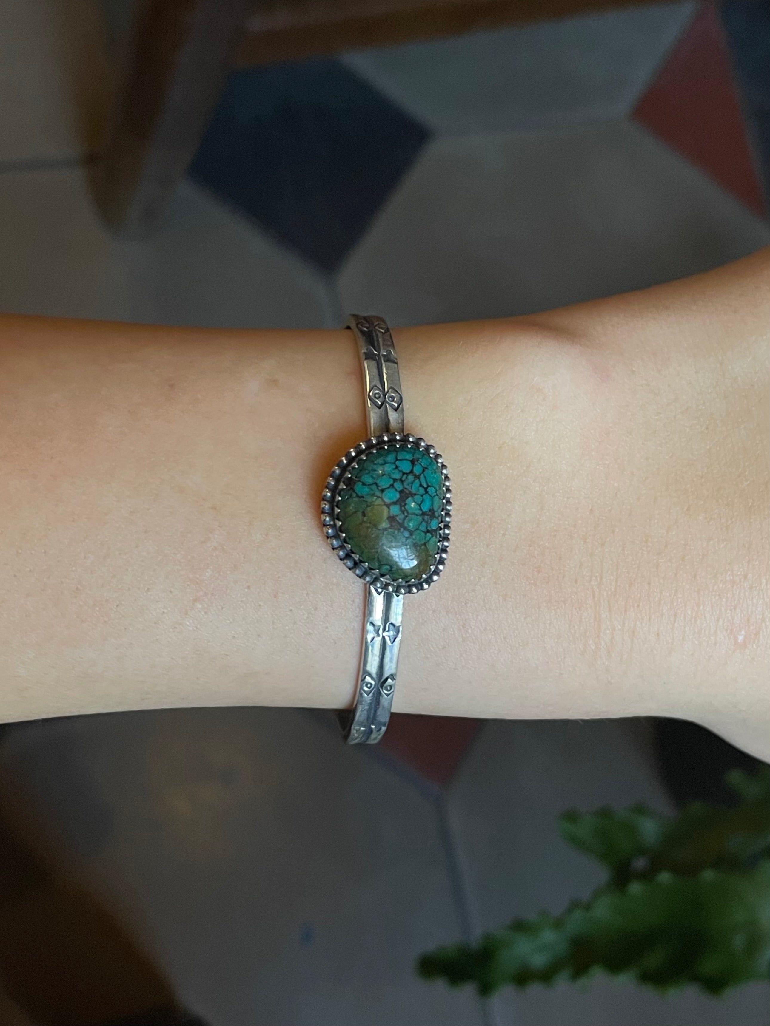 Turquoise Adjustable Cuff | Sterling Silver | A781