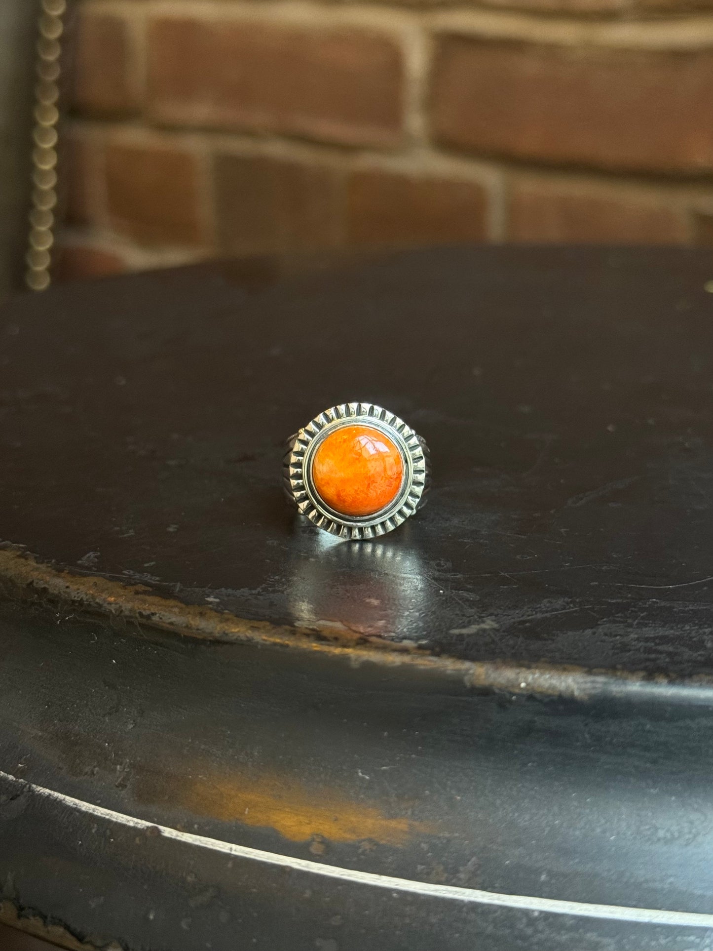 Spiny Oyster Circle Ring | 925 Sterling Silver | Size 7 C266