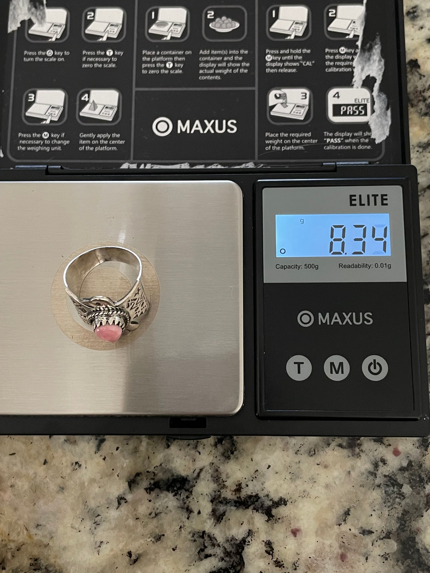 Pink Conch Thunderbird Ring | 925 Sterling Silver | Size 8 E308