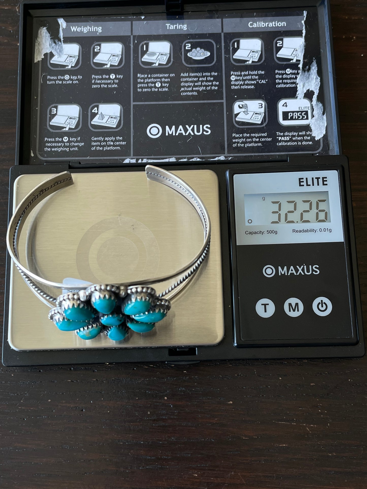 Kingman Turquoise Flower Cuff | Sterling Silver | A770