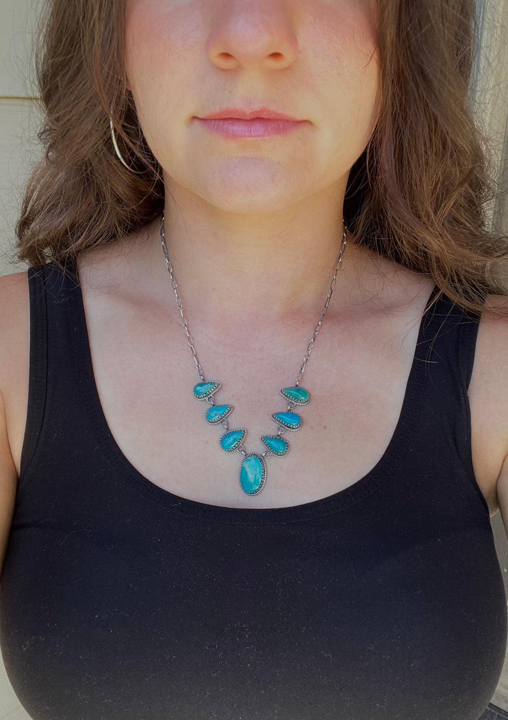 Kingman Turquoise Lariat Necklace | 925 Sterling Silver D215