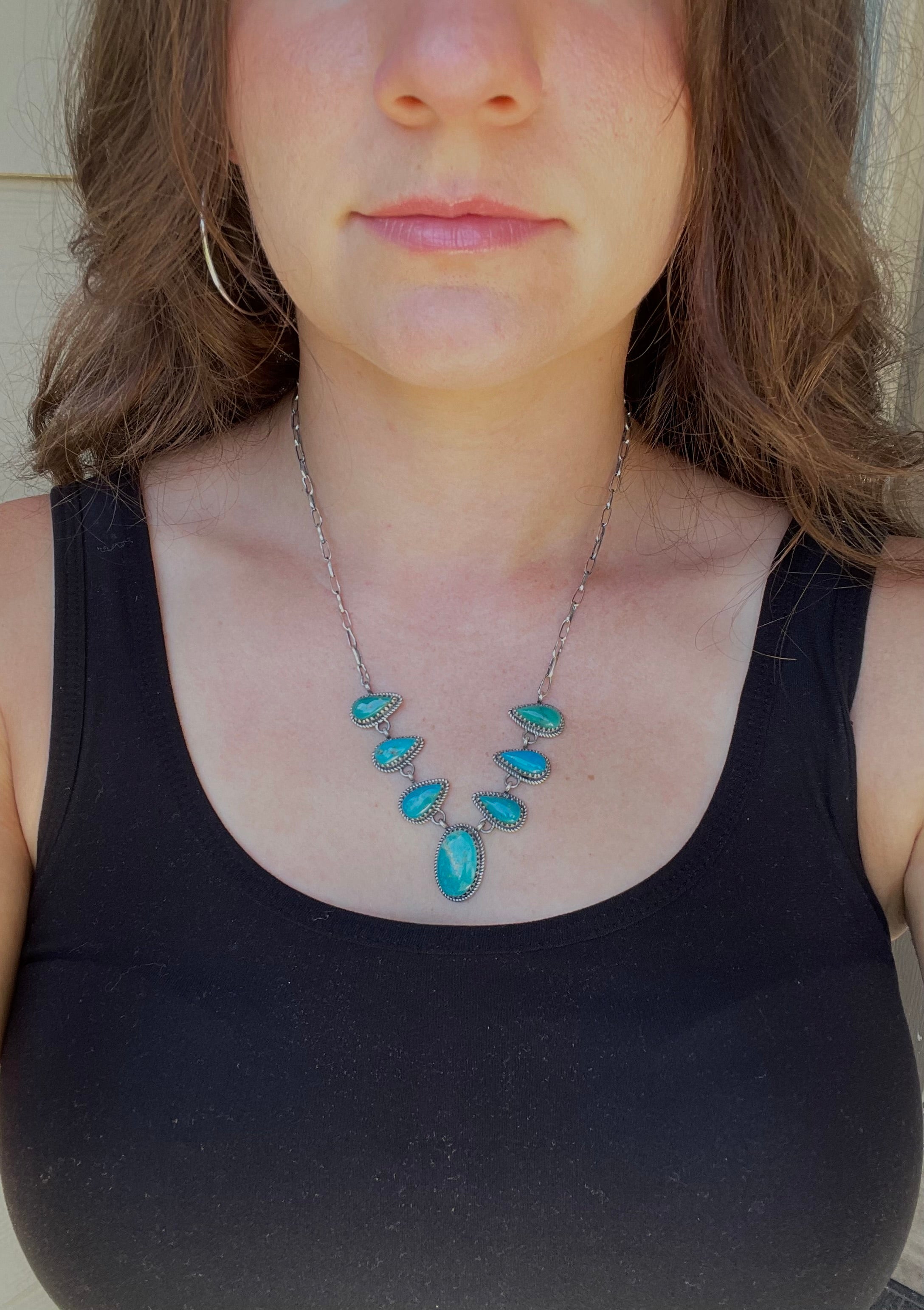 Kingman Turquoise Lariat Necklace | 925 Sterling Silver D215