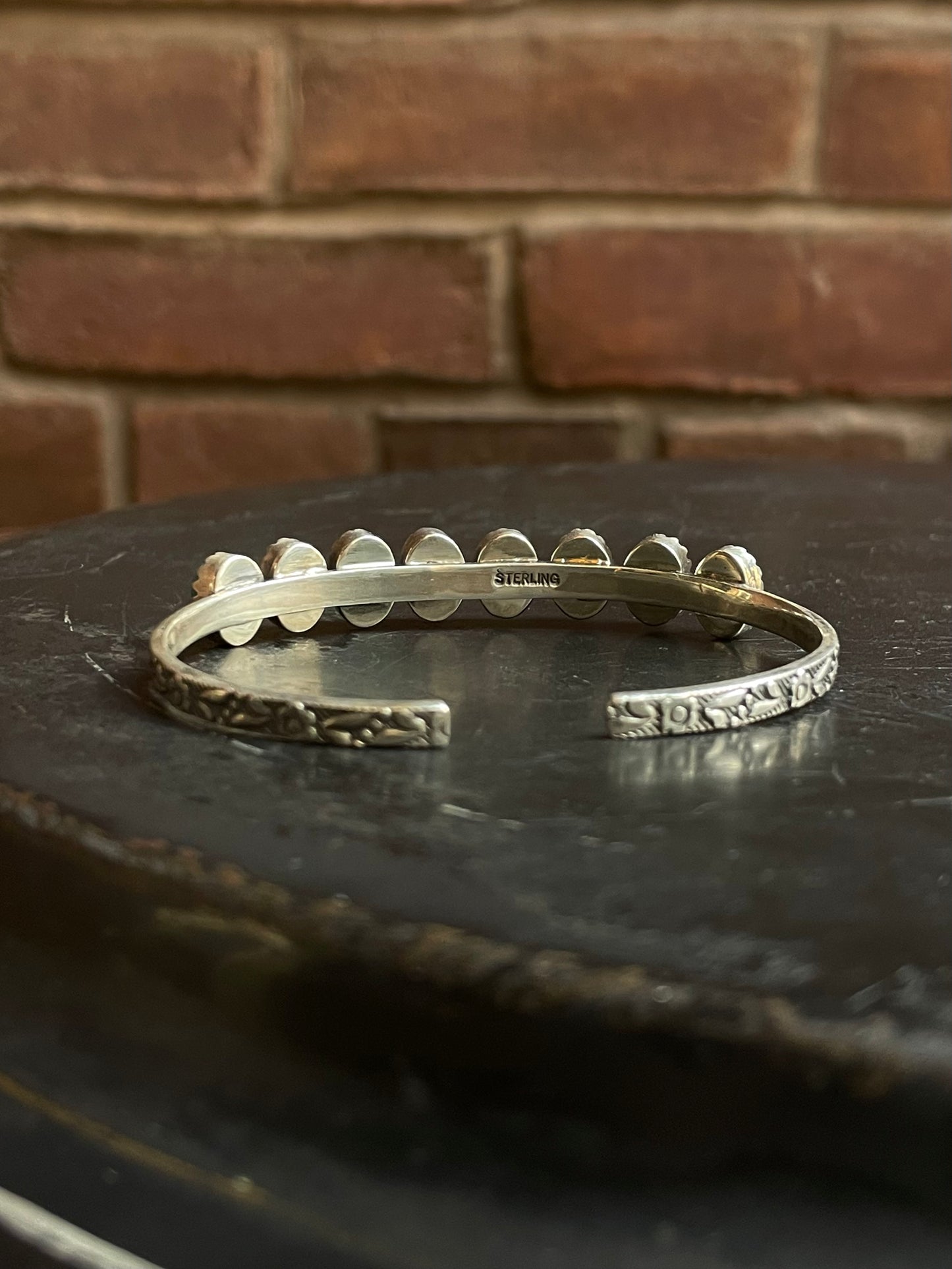 Kingman Turquoise Cuff | Multi Stone Row | 925 Silver E682