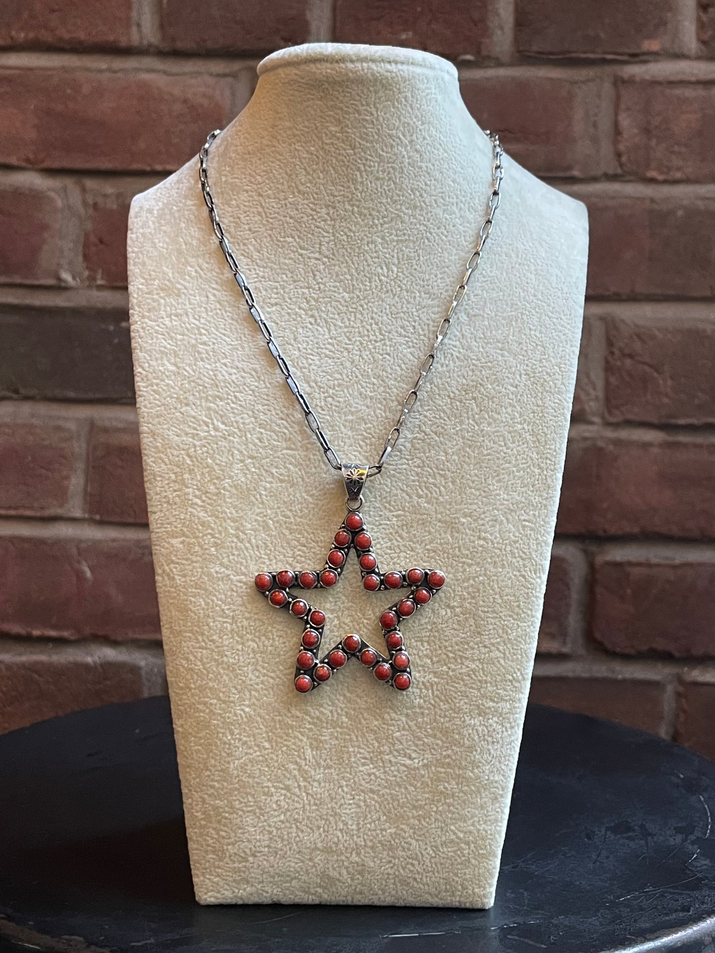 Red Coral Star Pendant | 925 Sterling Silver E218