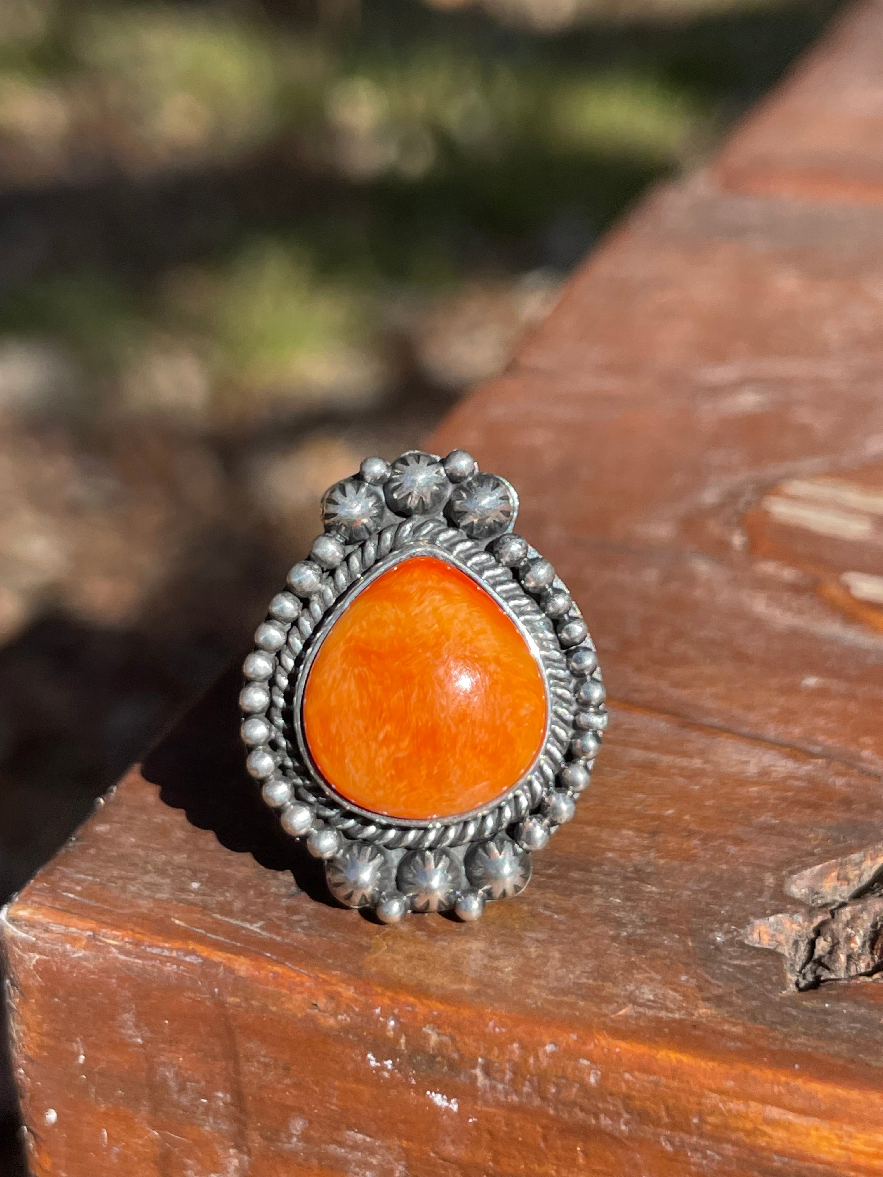 Spiny Oyster Ring Size 6 | 925 Sterling Silver Southwest B994