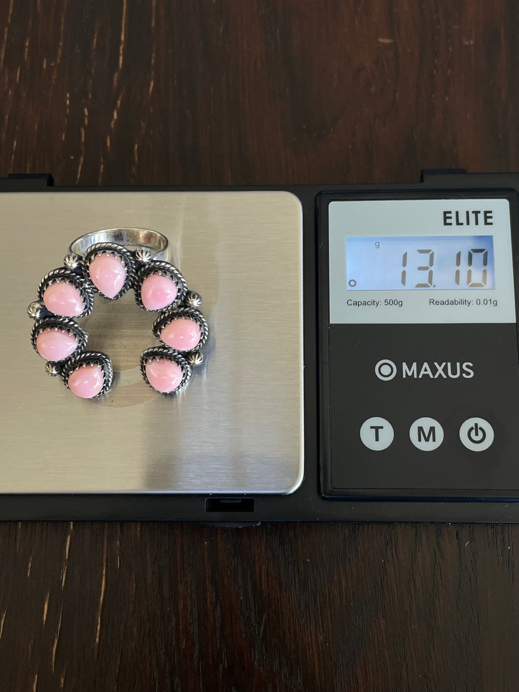 Pink Conch Naja Ring Size 8 | Sterling Silver E923