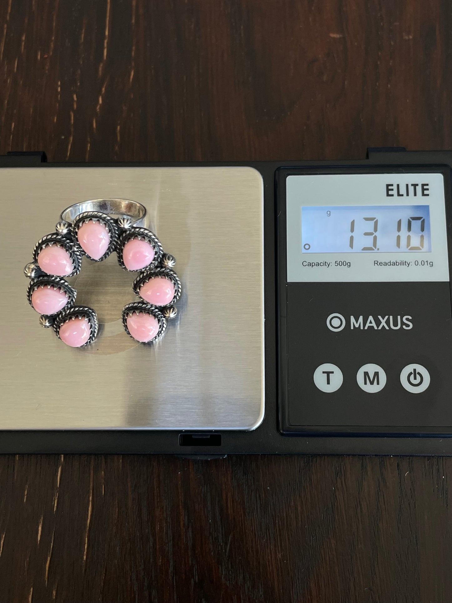 Pink Conch Naja Ring Size 8 | Sterling Silver E923
