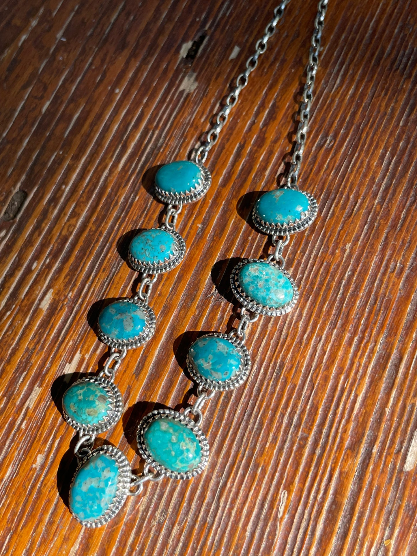 Turquoise Lariat Necklace | Sterling Silver 925 B429