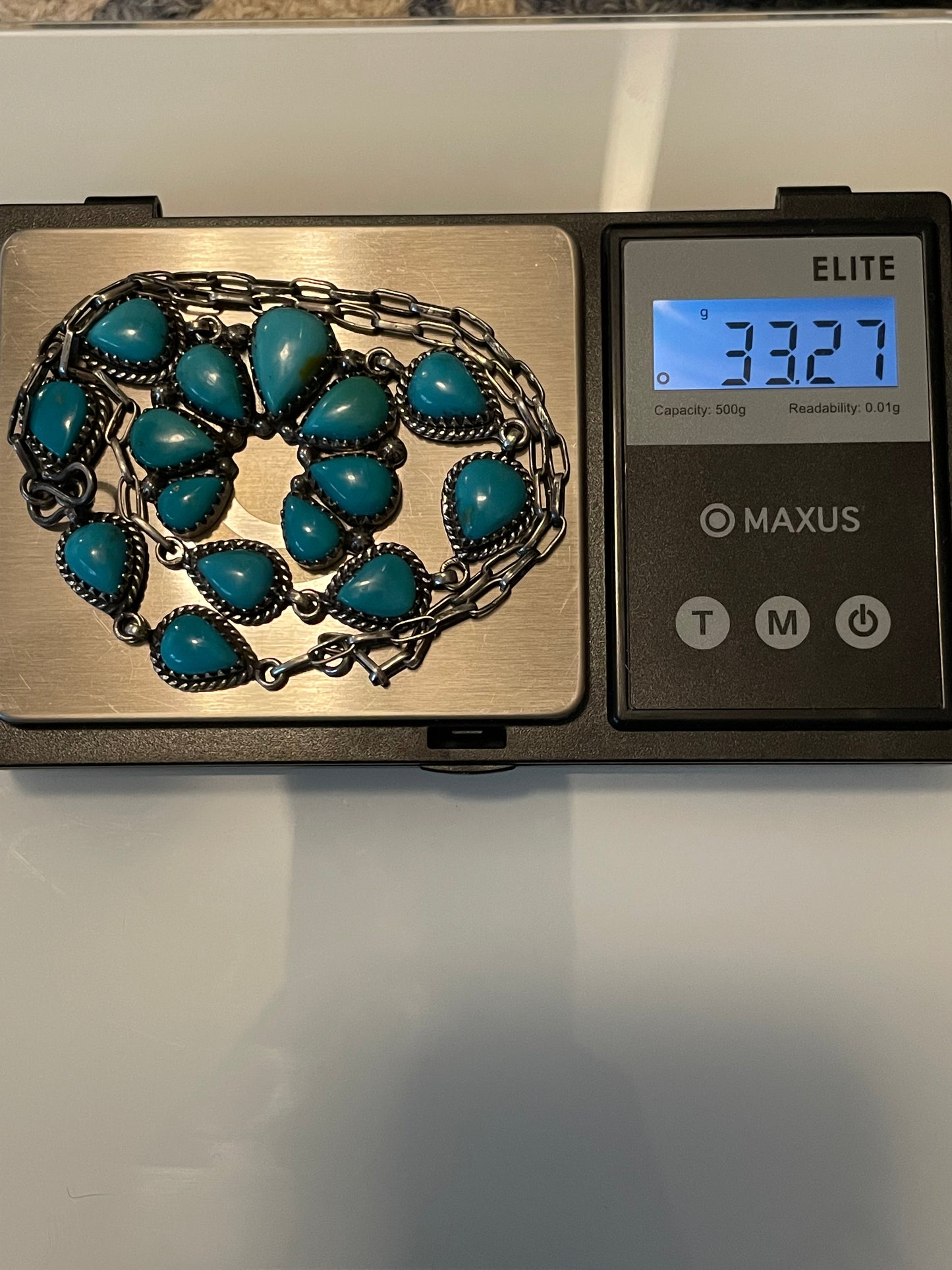 Kingman Turquoise Naja Necklace | 925 Sterling Silver G395