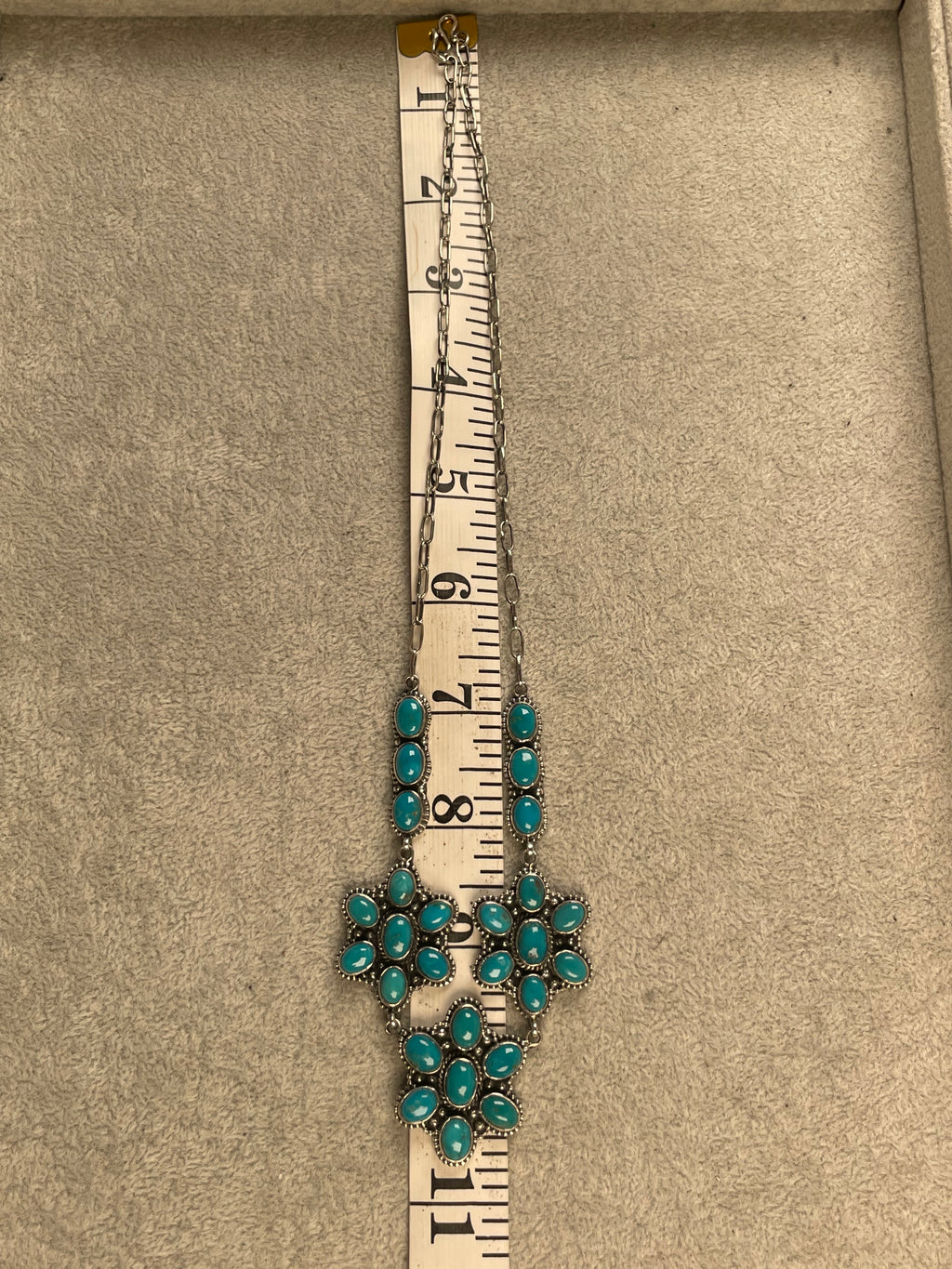 Turquoise Cluster Necklace | 925 Sterling Silver D158